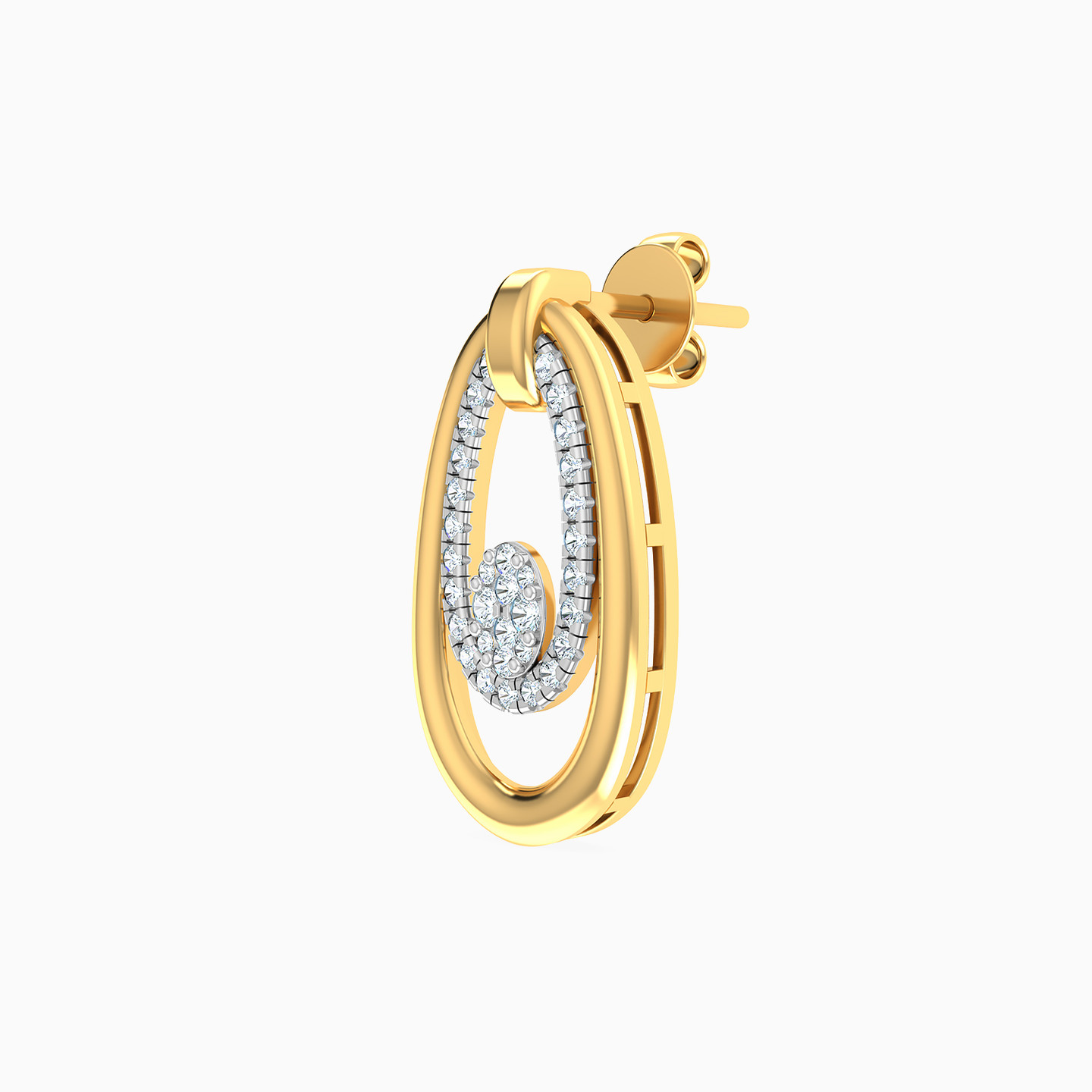 Oval Diamond Drop Earrings in 18K Gold - 4 Oval Diamond Drop Earrings in 18K Gold - 4