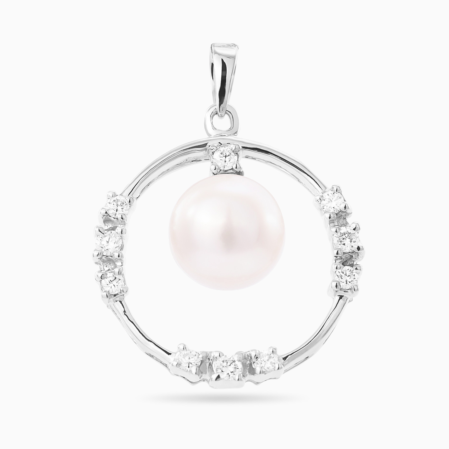 Circle Diamond & Pearl Half Set in 18K Gold (3 Pieces) - 3 Circle Diamond & Pearl Half Set in 18K Gold (3 Pieces) - 3
