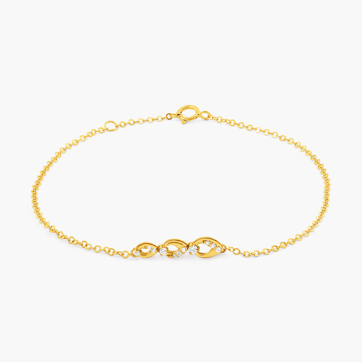 18K Gold Diamond Chain Bracelet