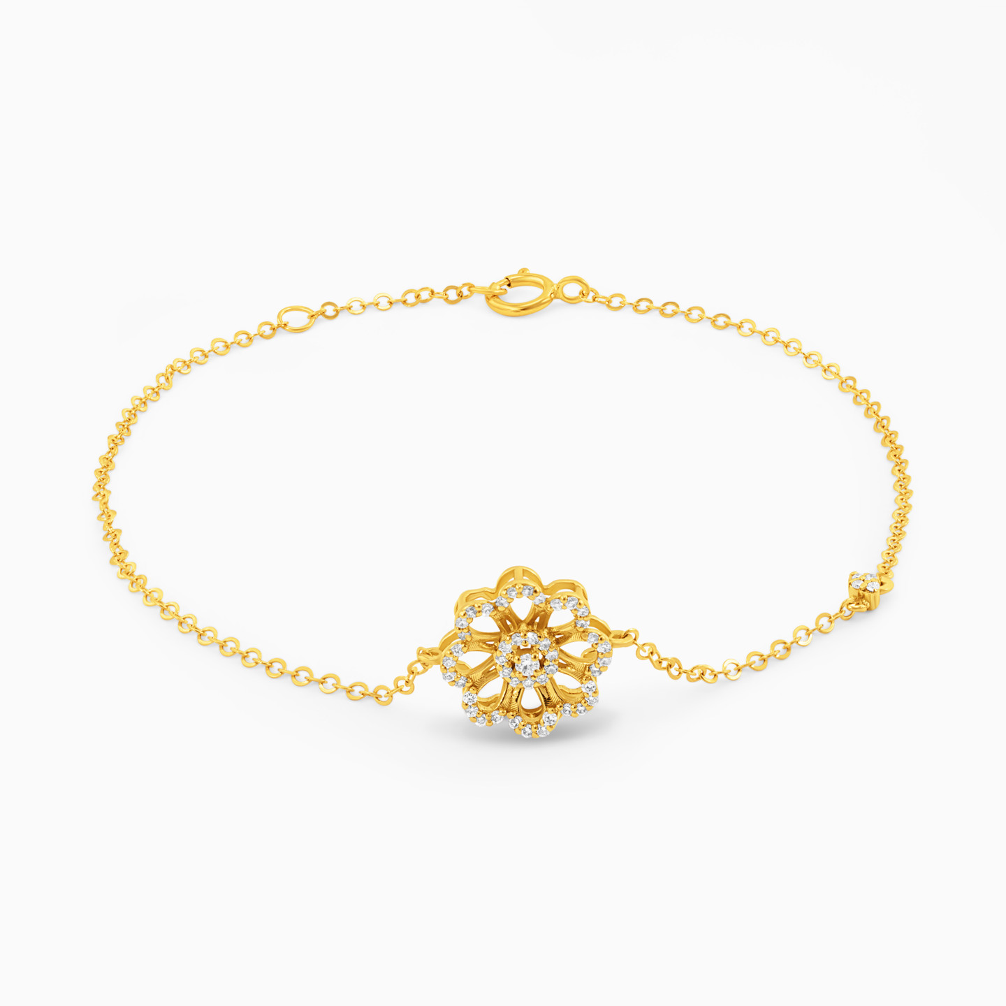 Flower Diamond Chain Bracelet in 18K Gold Flower Diamond Chain Bracelet in 18K Gold