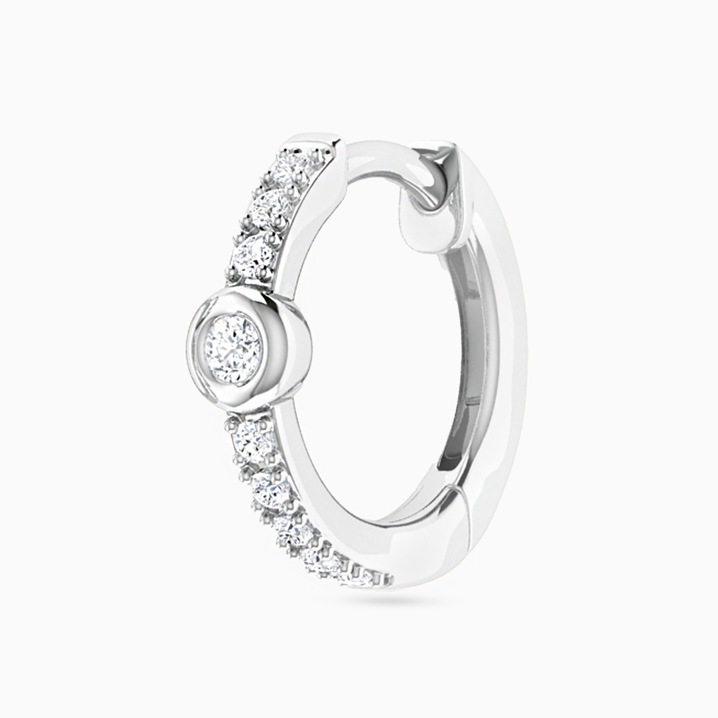 Circle Diamond Hoop Earrings in 18K Gold - 5 Circle Diamond Hoop Earrings in 18K Gold - 5