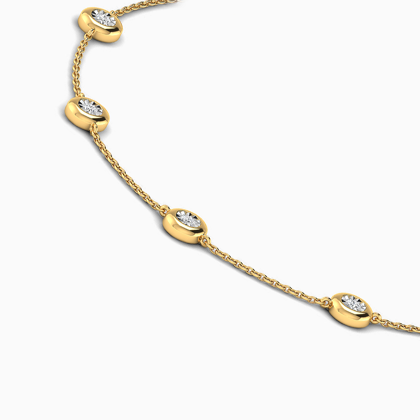18K Gold Diamond Chain Bracelet - 4