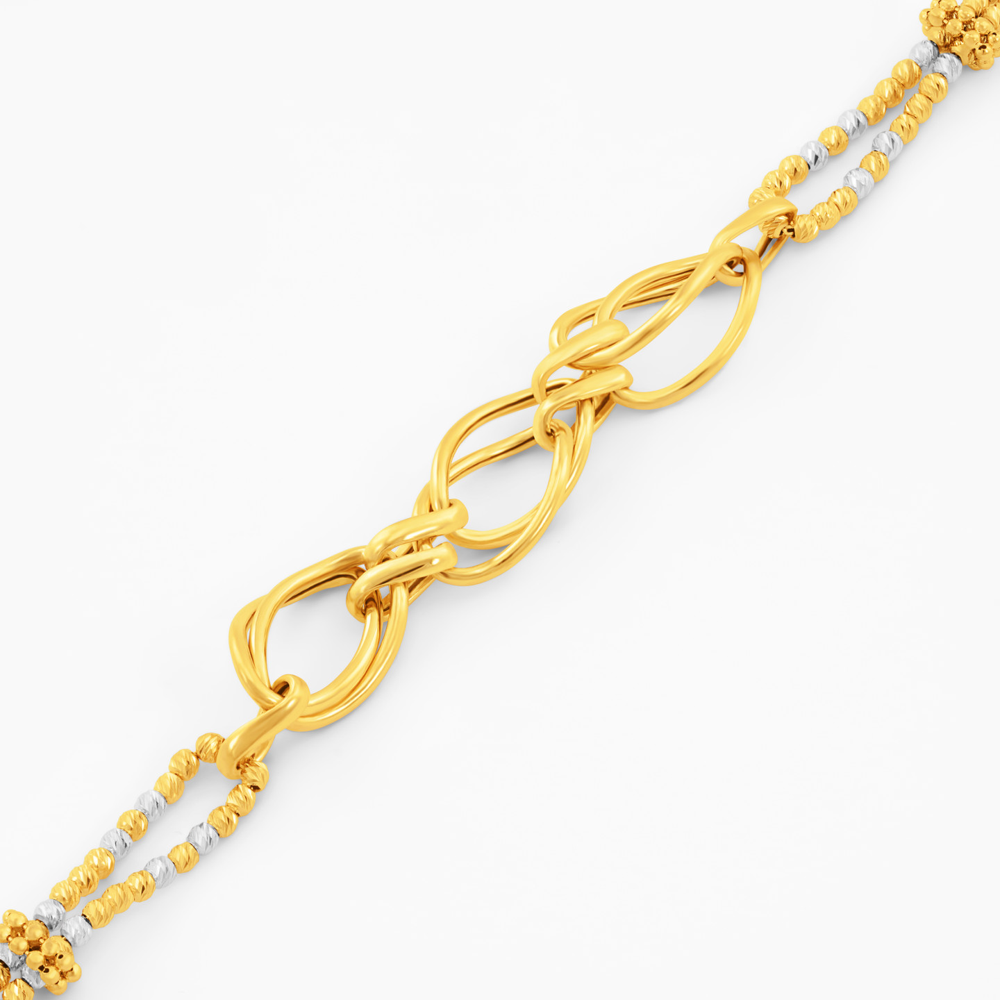 Beaded Chain Bracelet in 21K Gold - 3 Beaded Chain Bracelet in 21K Gold - 3