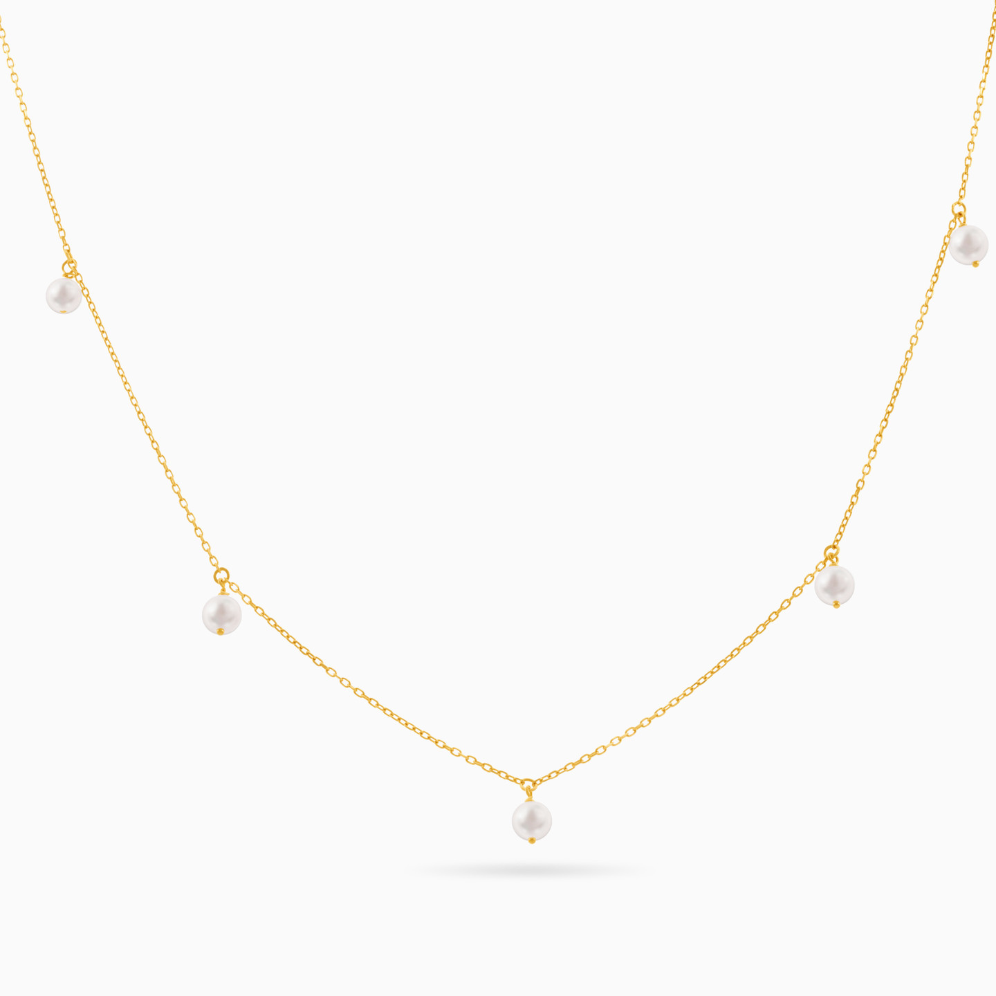 18K Gold Pearl Chain Necklace - 3