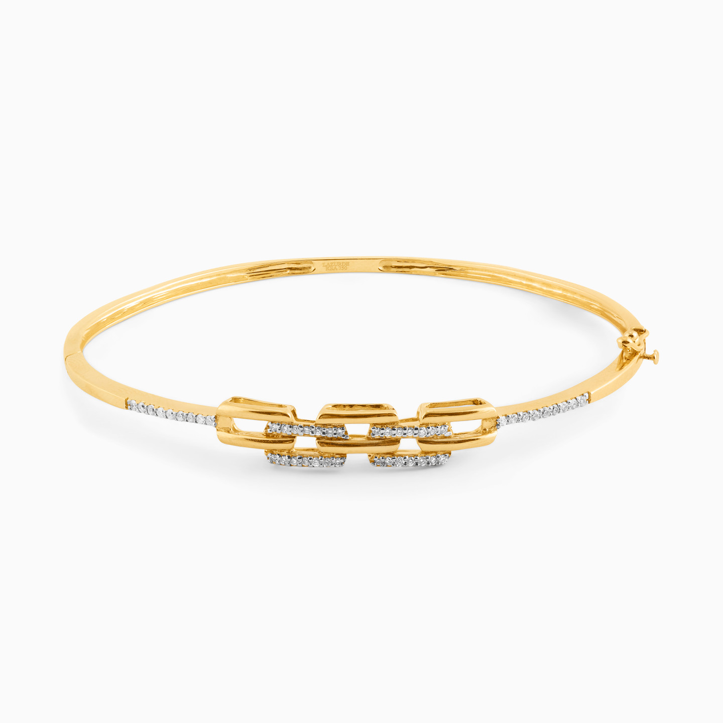 أسورة عريضة ذهب حلقات عيار 18 قيراط مزينة بالألماس - 2 أسورة عريضة ذهب حلقات عيار 18 قيراط مزينة بالألماس - 2