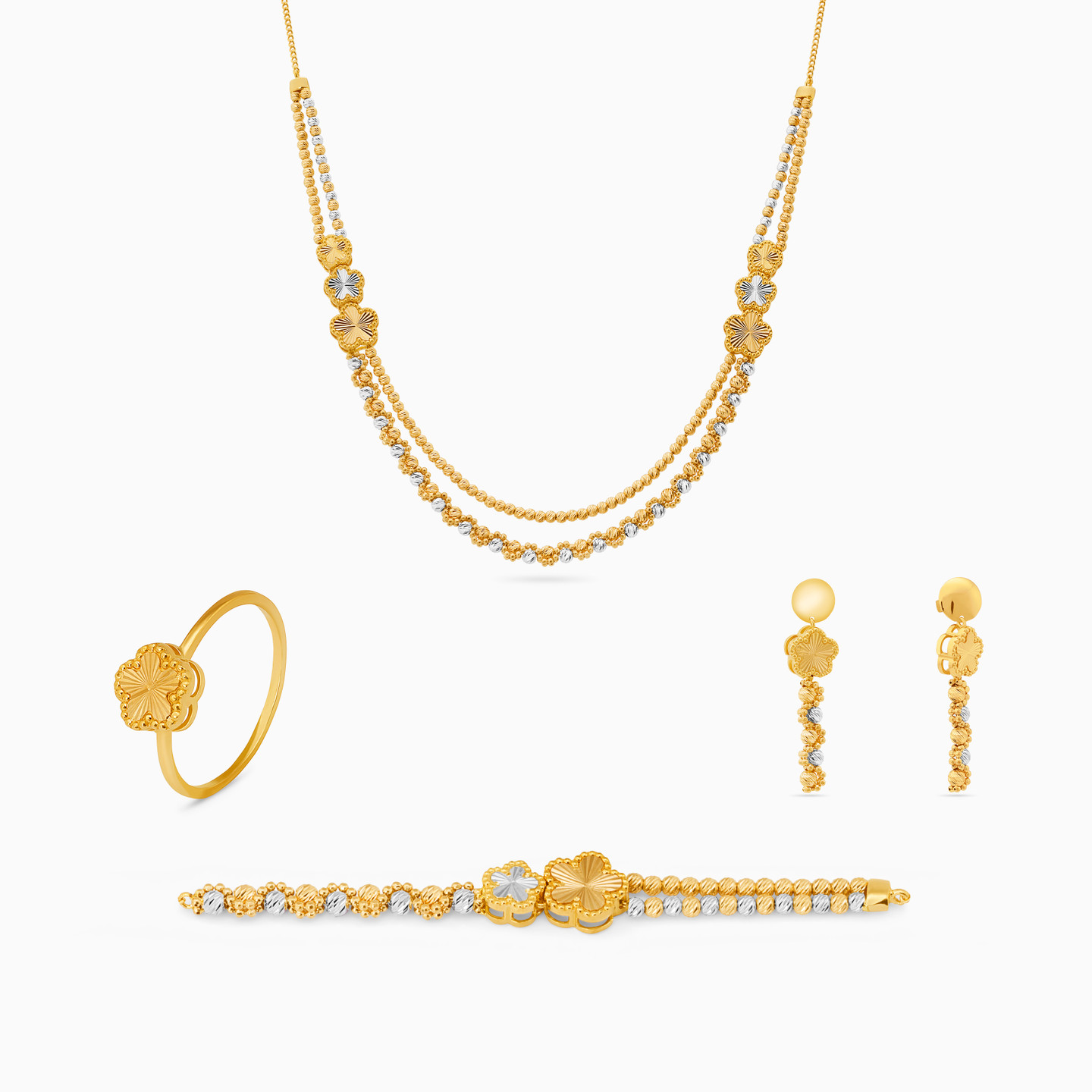 Flower Full Set in 21K Gold - 4 pieces