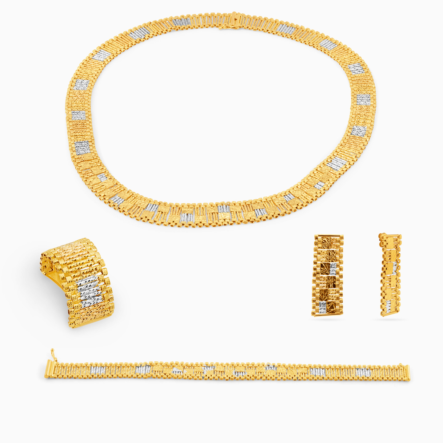 Textured Full Set in 21K Gold - 4 pieces