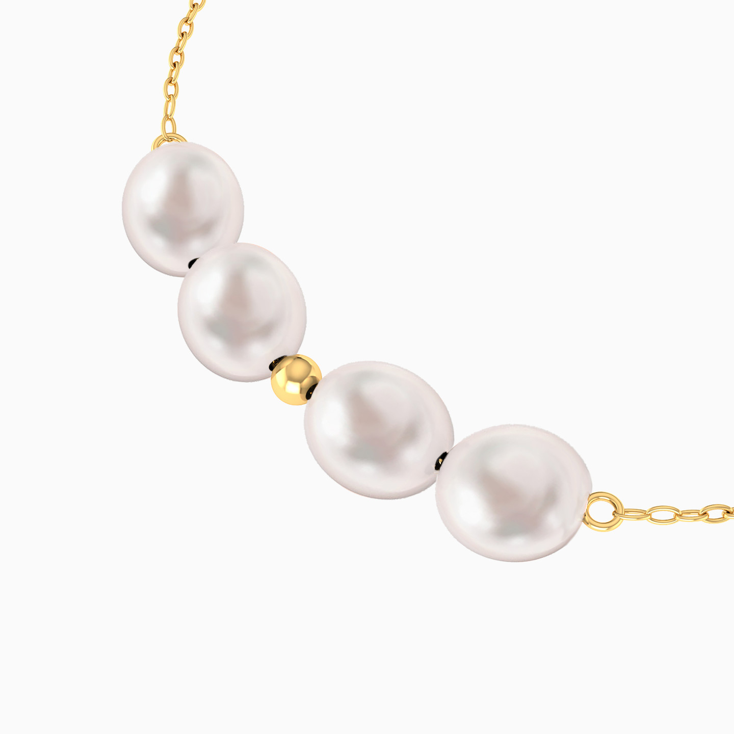18K Gold Pearl Chain Bracelet - 3