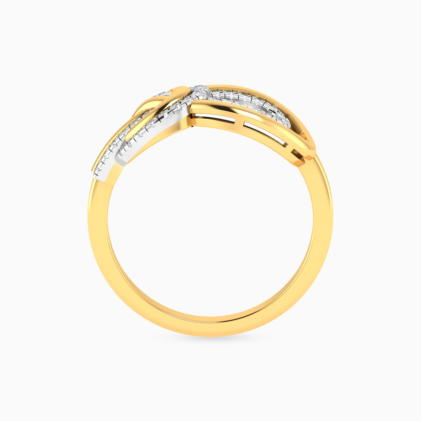 Knot Shaped Diamond Statement Ring in 18K Gold - 3