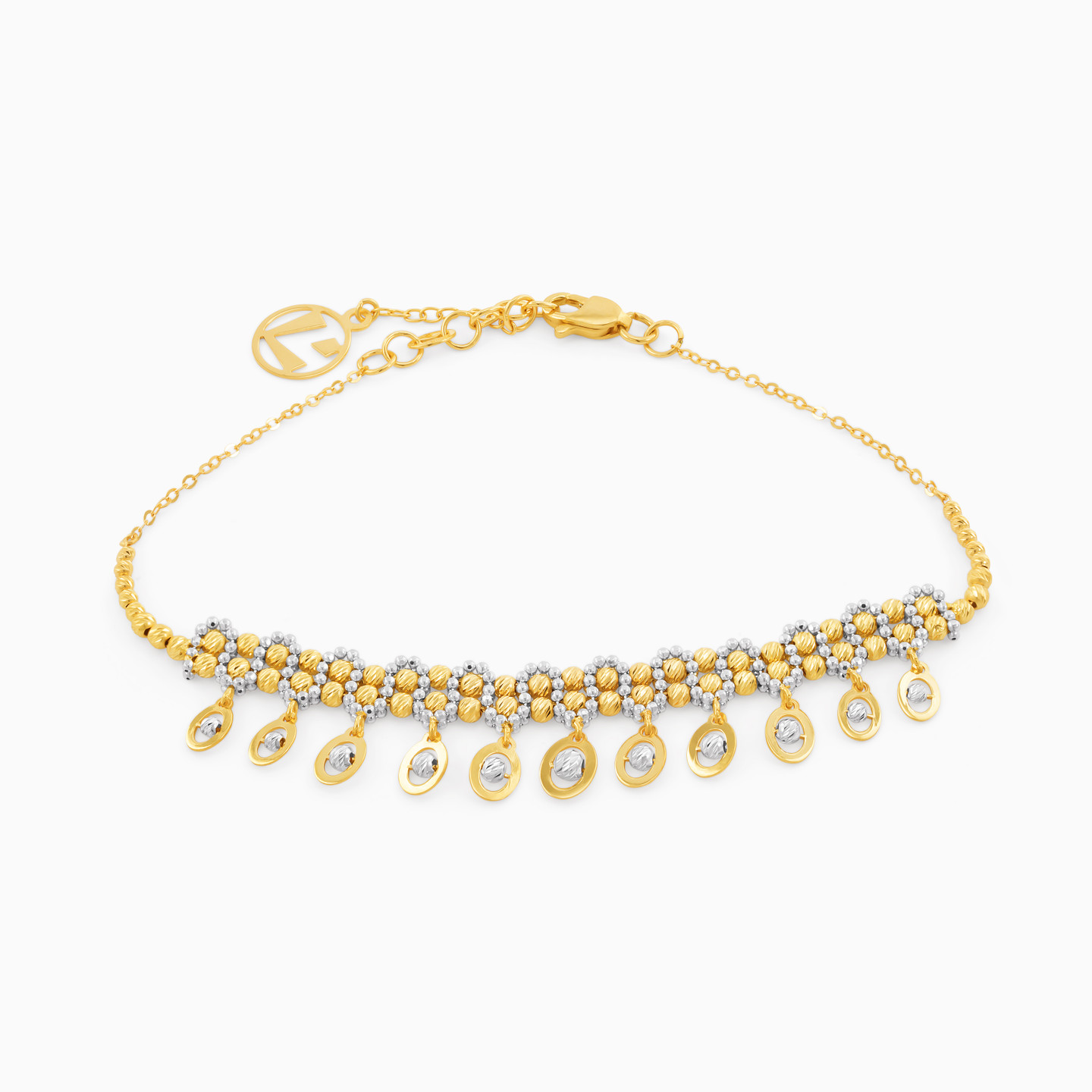 أسورة بسلسلة ذهب خرز عيار 18 قيراط أسورة بسلسلة ذهب خرز عيار 18 قيراط