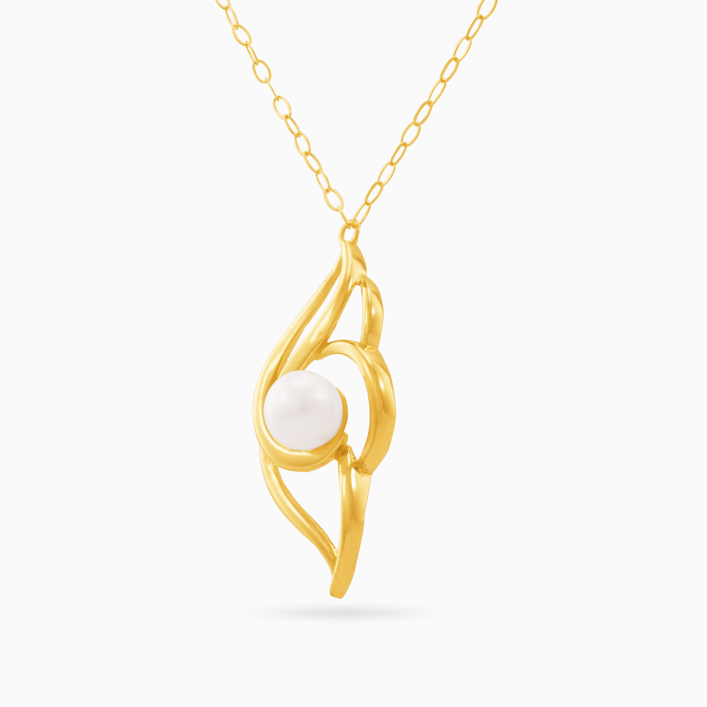 Abstract Pearl Necklace in 18K Gold - 2 Abstract Pearl Necklace in 18K Gold - 2