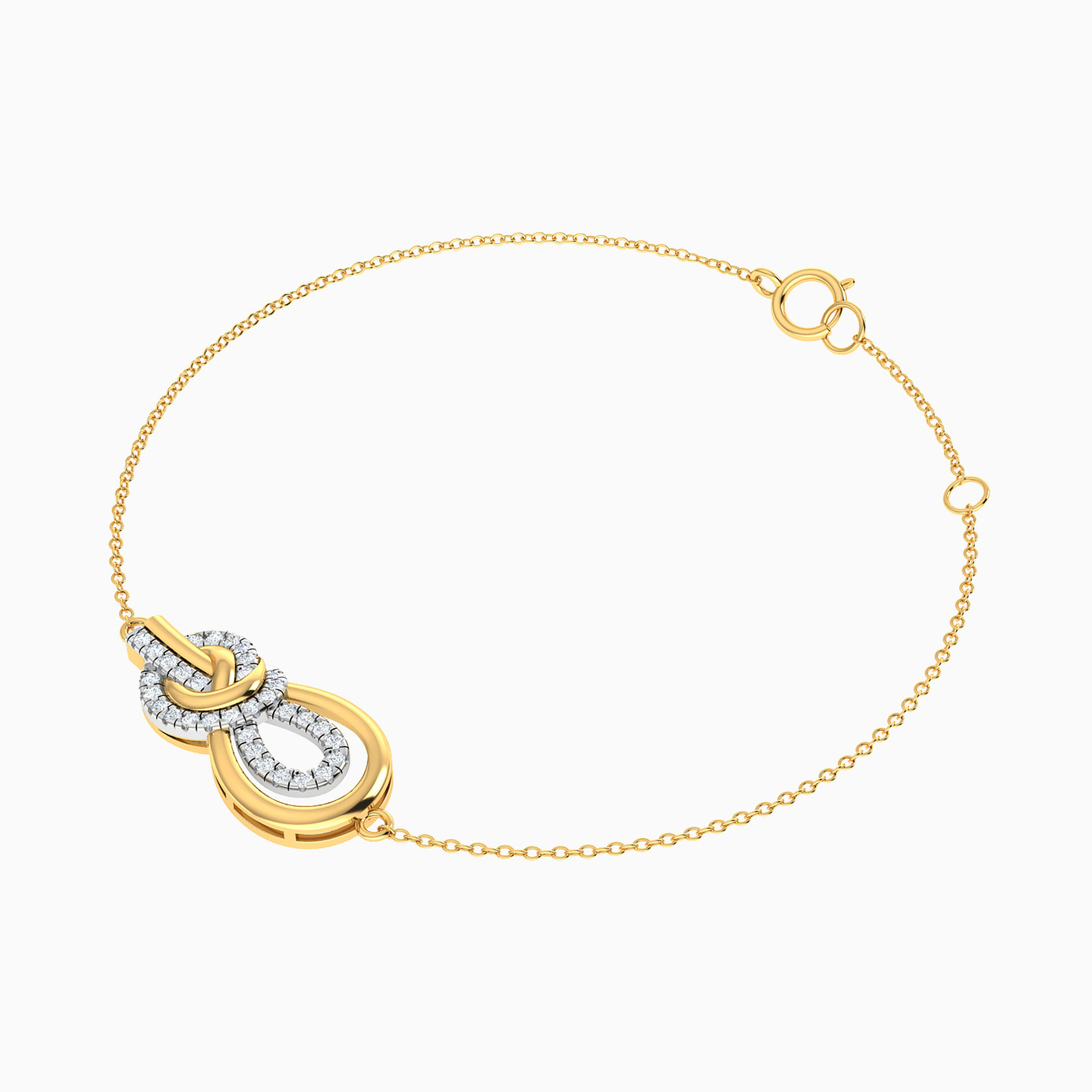 Knot Shaped Diamond Chain Bracelet in 18K Gold - 2