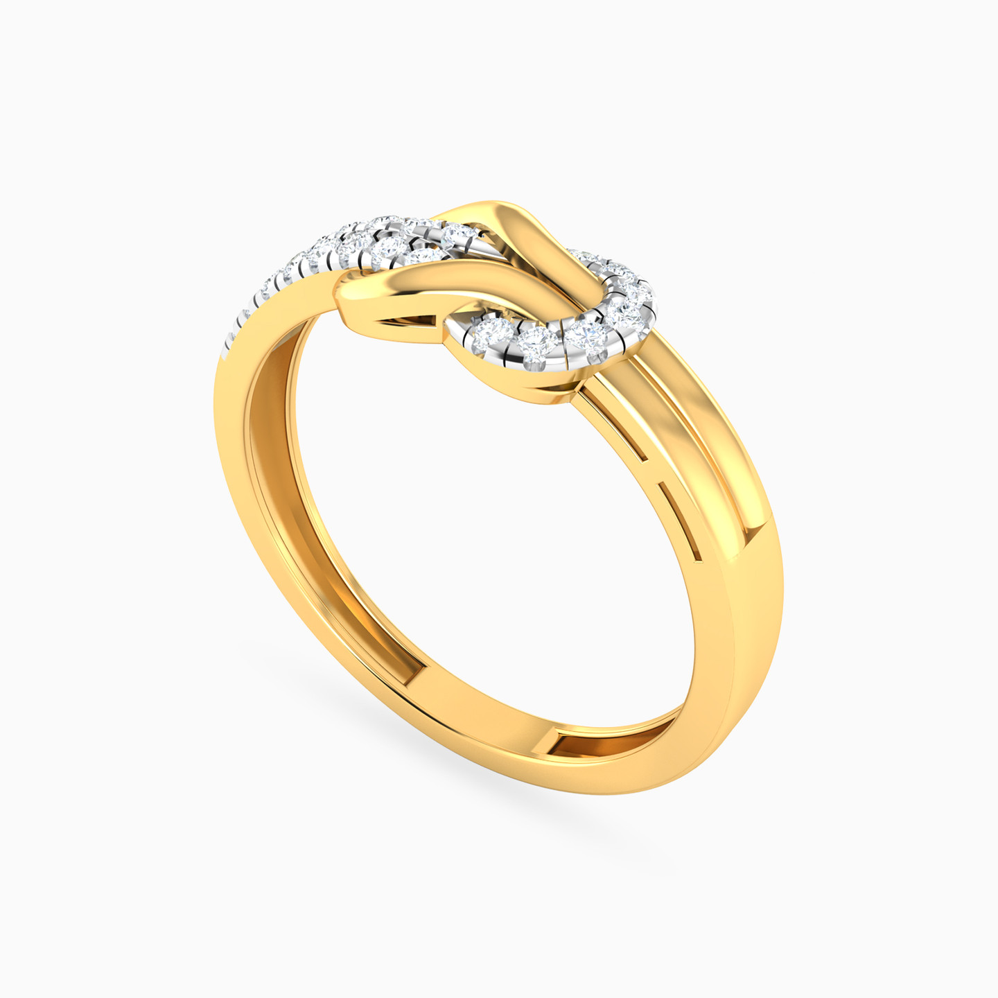 Knot Shaped Diamond Statement Ring in 18K Gold - 2