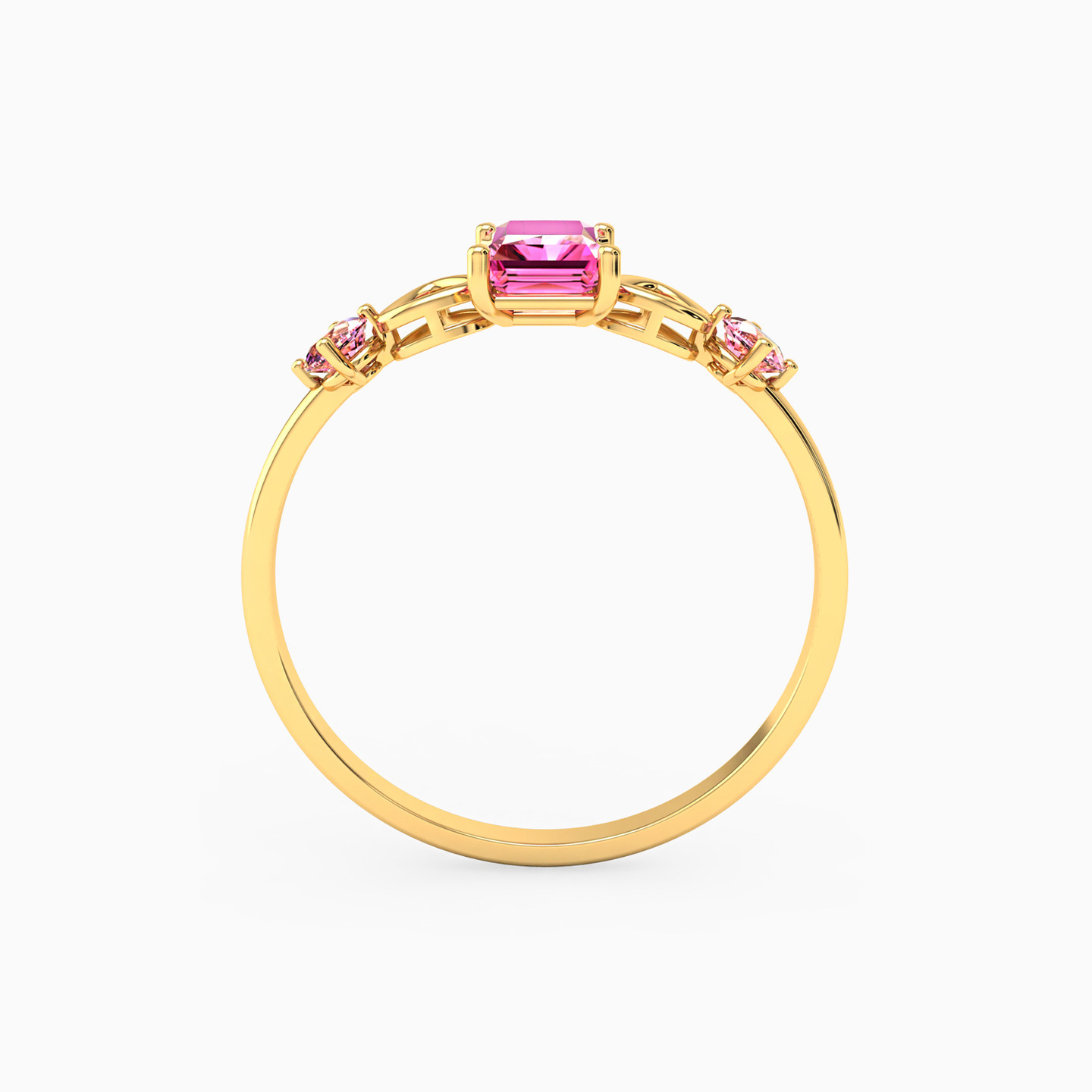 18K Gold Colored Stones Statement Ring - 3