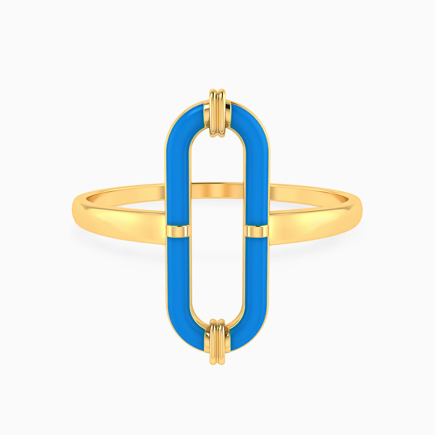 Oval Shaped Enamel Coated Statement Ring in 18K Gold Oval Shaped Enamel Coated Statement Ring in 18K Gold