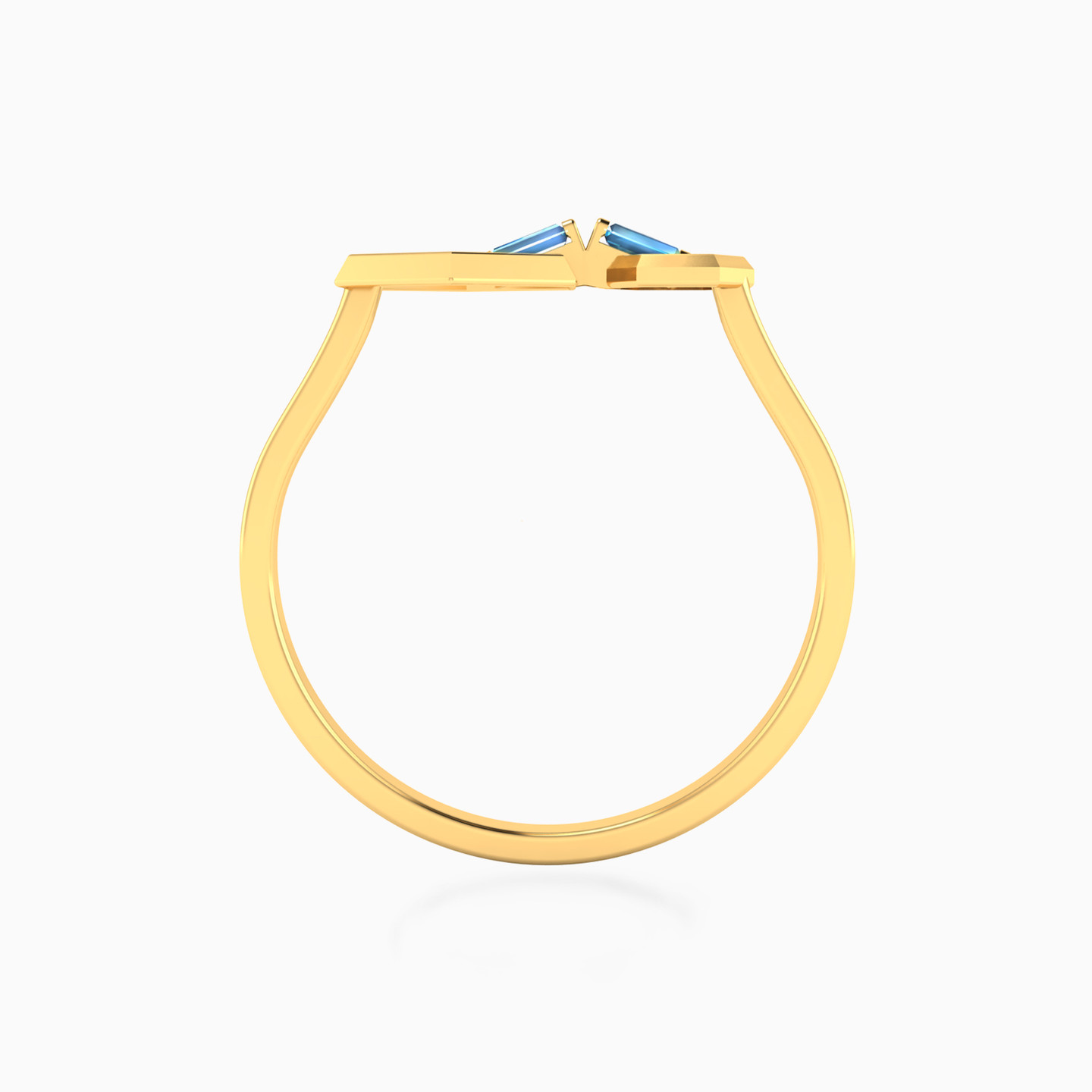 18K Gold Colored Stones Statement Ring - 3