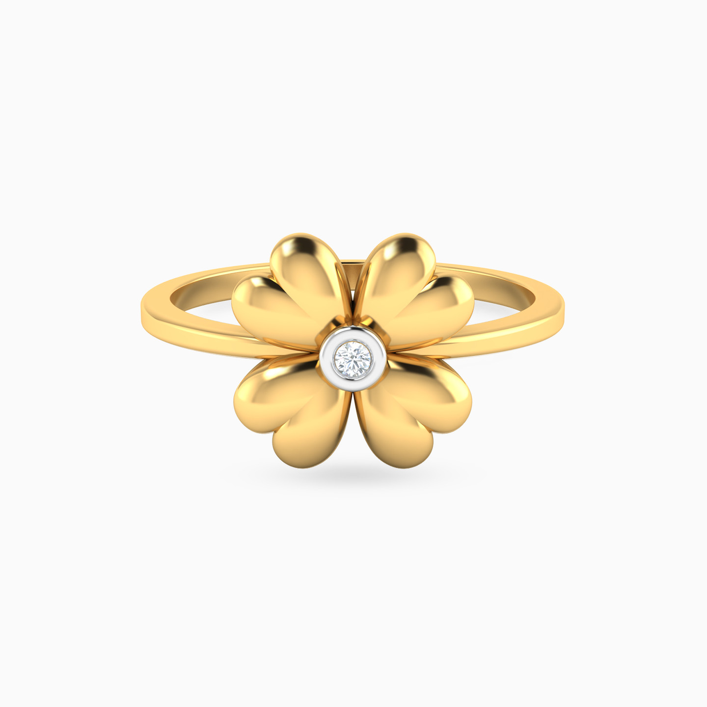 Flower Diamonds Ring in 18K Gold