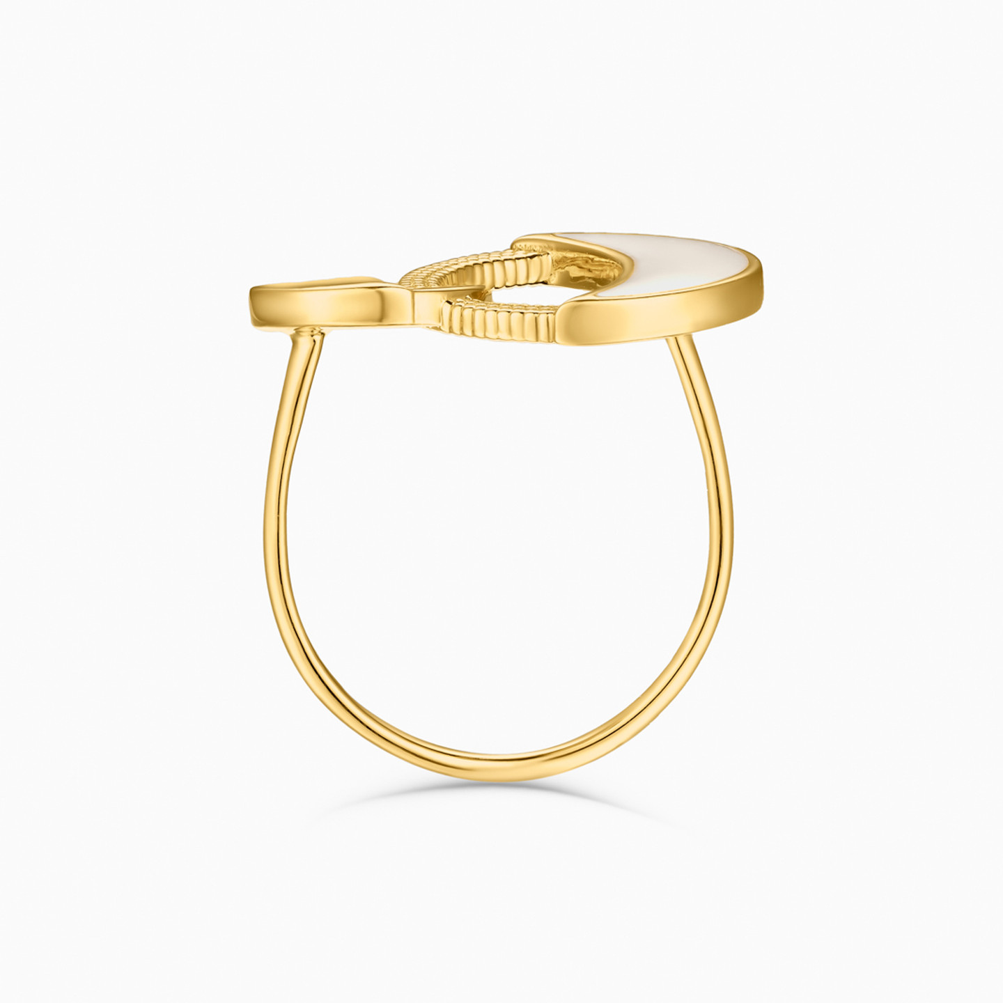 خاتم ذهب دائري عيار 18 قيراط مطلي بالمينا - 4 خاتم ذهب دائري عيار 18 قيراط مطلي بالمينا - 4