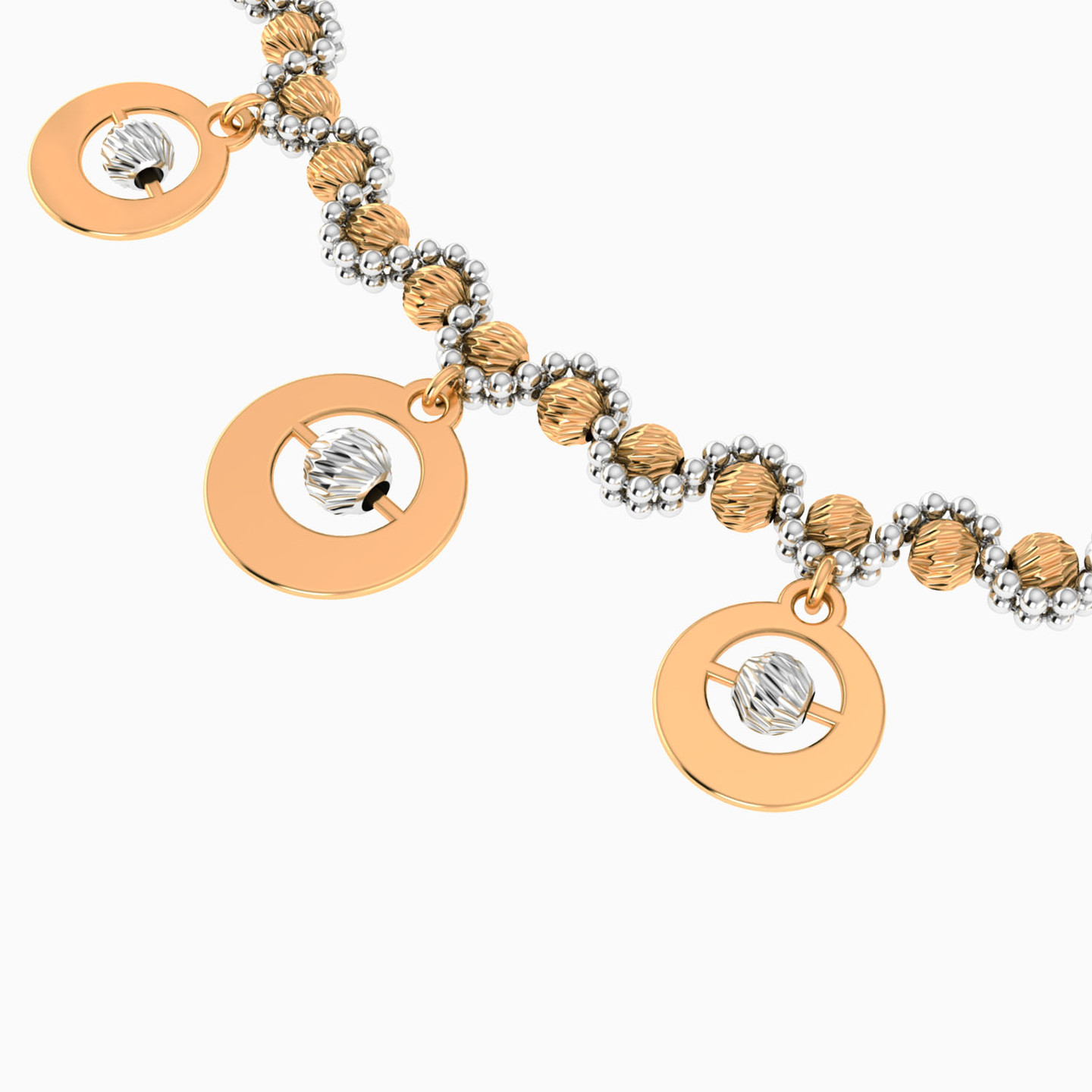 Circle Chain Bracelet in 21K Gold - 3 Circle Chain Bracelet in 21K Gold - 3