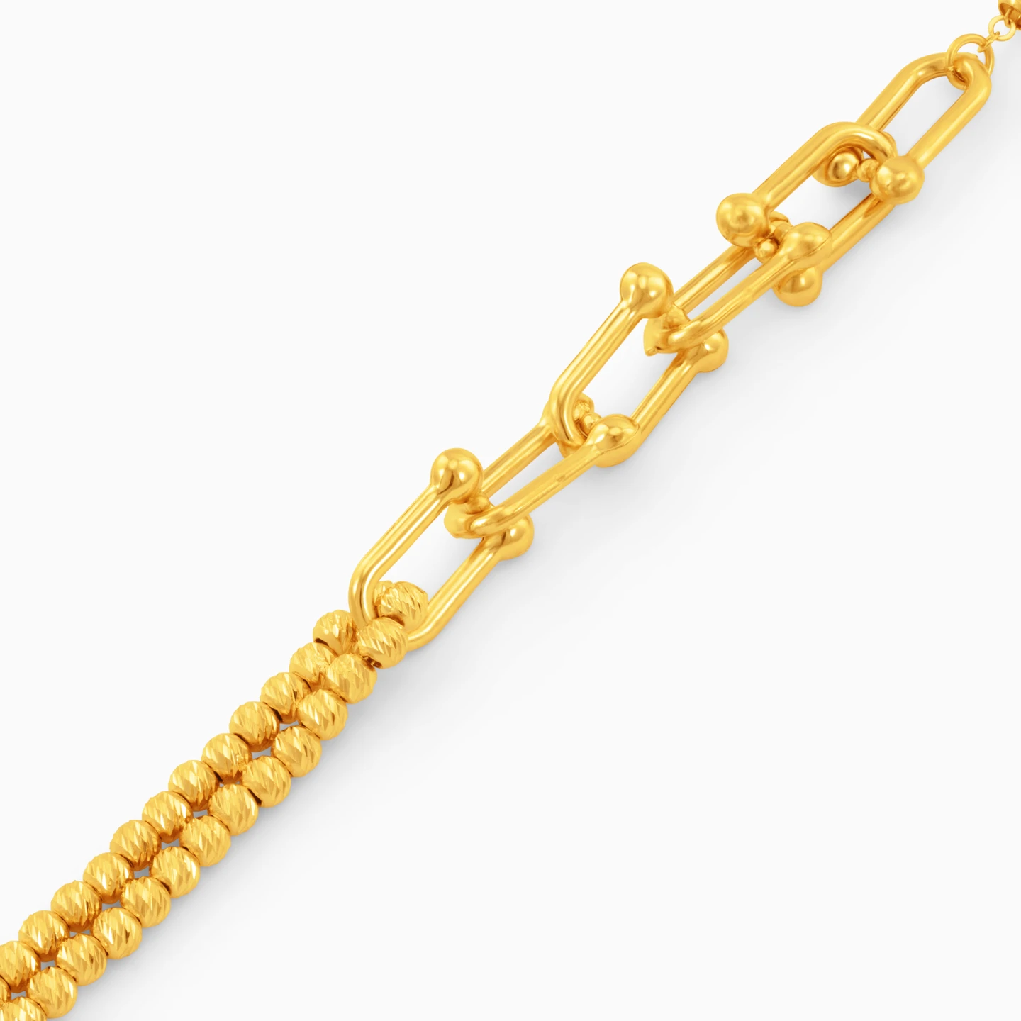 Beaded Chain Bracelet in 21K Gold - 3 Beaded Chain Bracelet in 21K Gold - 3