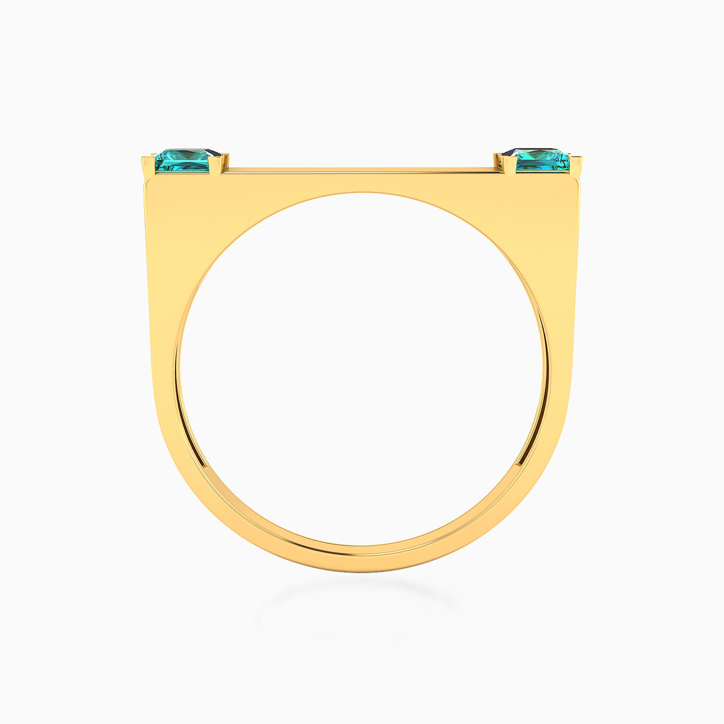 18K Gold Colored Stones Statement Ring - 3