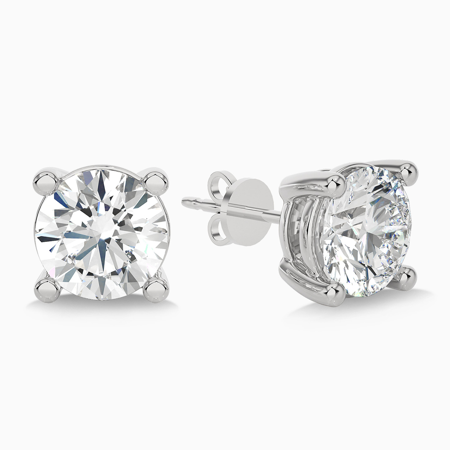 2.06 CT Brilliant Lab Grown Diamond Stud Earrings in 18K Gold - 3 2.06 CT Brilliant Lab Grown Diamond Stud Earrings in 18K Gold - 3