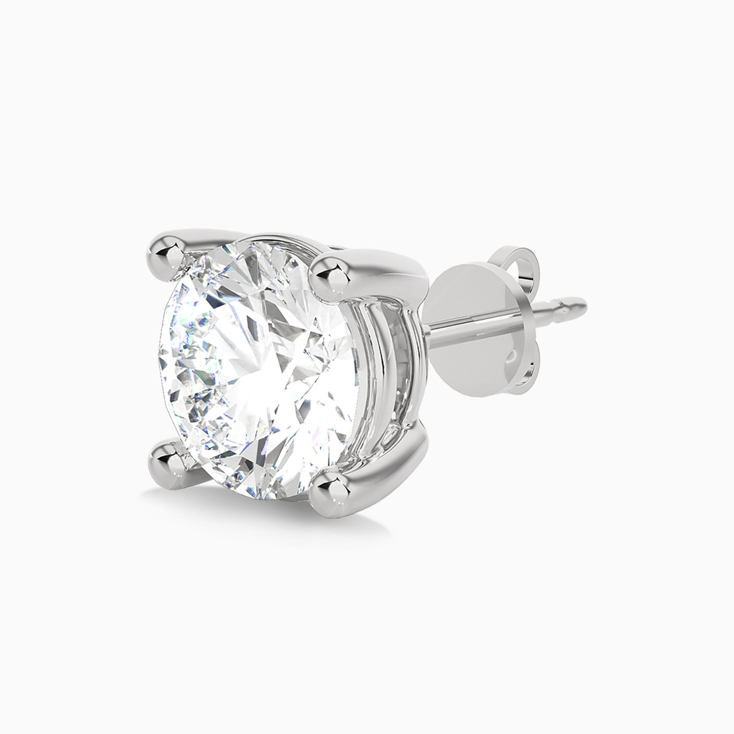 2.06 CT Brilliant Lab Grown Diamond Stud Earrings in 18K Gold - 4 2.06 CT Brilliant Lab Grown Diamond Stud Earrings in 18K Gold - 4