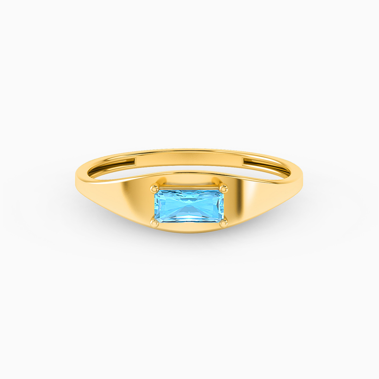 18K Gold Colored Stones Statement Ring