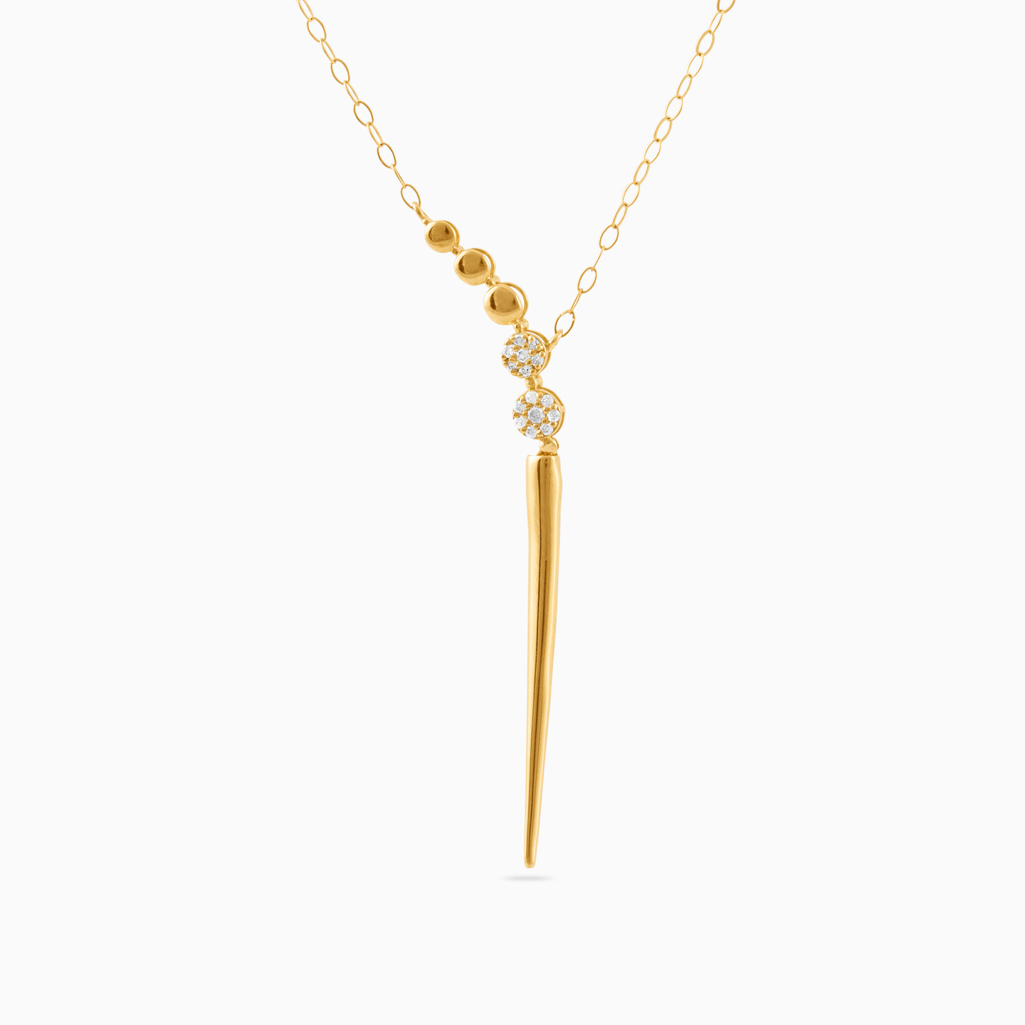 Dagger Diamond Necklace in 18K Gold