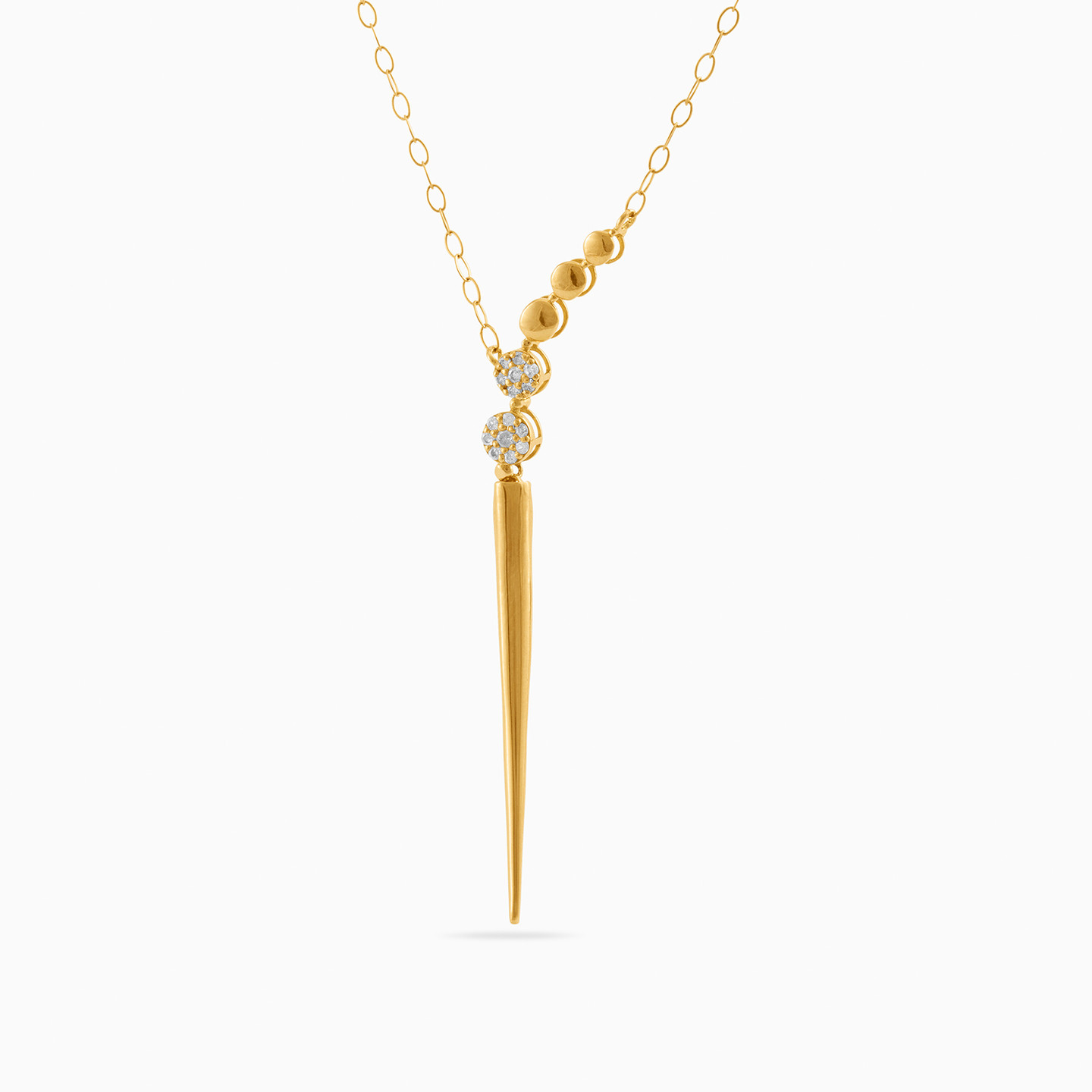 Dagger Diamond Necklace in 18K Gold - 2