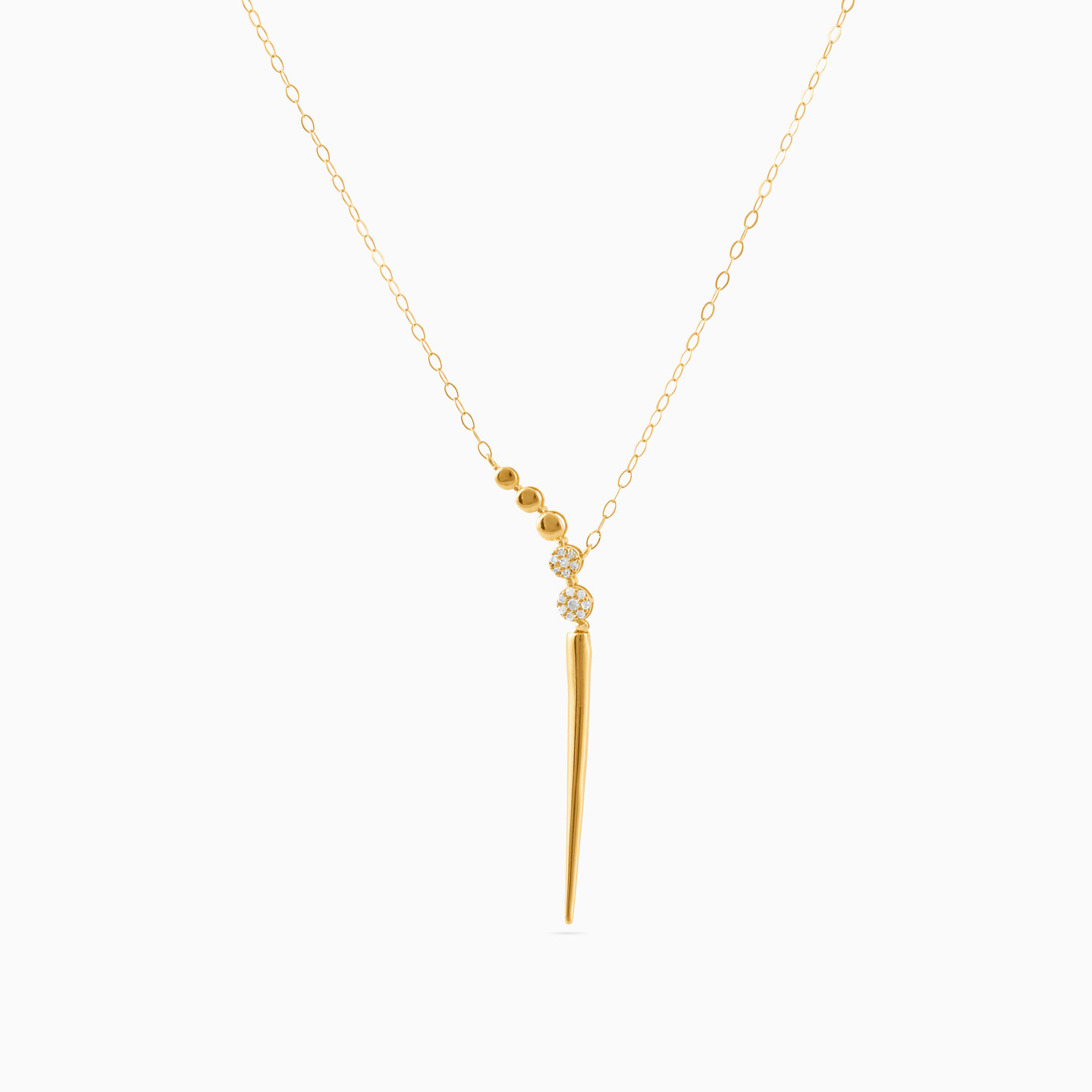 Dagger Diamond Necklace in 18K Gold - 3 Dagger Diamond Necklace in 18K Gold - 3