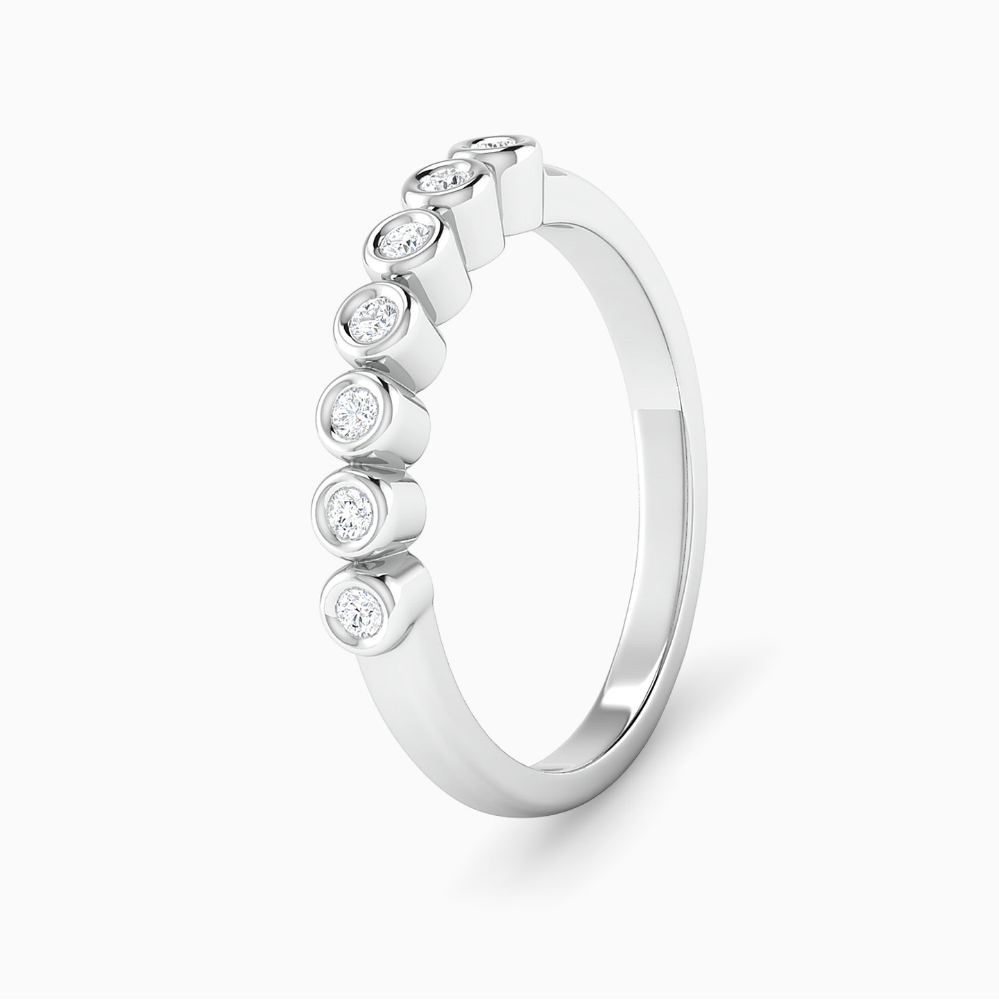 خاتم توينز ذهب دائري عيار 18 قيراط مزين بالألماس - 4 خاتم توينز ذهب دائري عيار 18 قيراط مزين بالألماس - 4