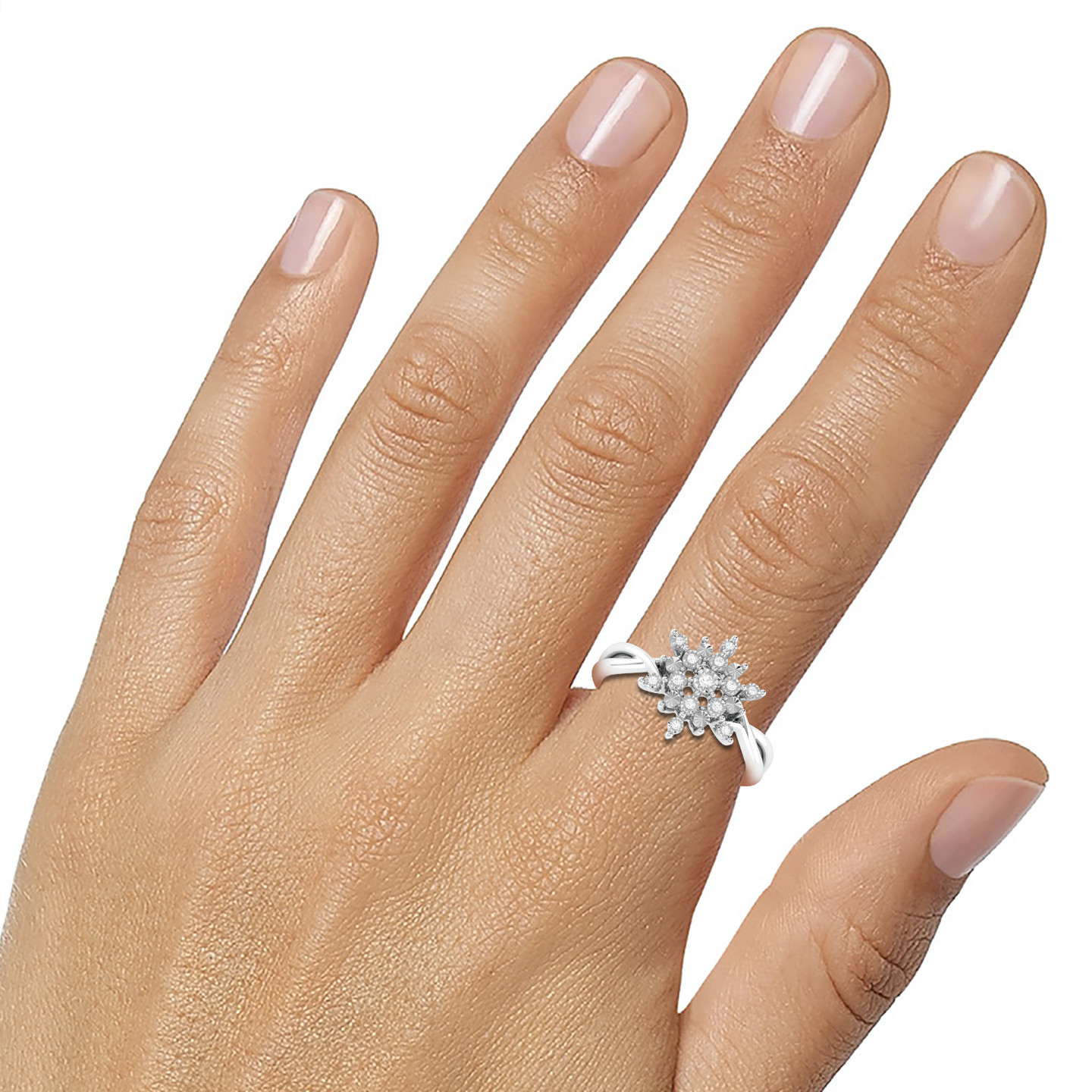 Flower Diamond Ring in 18K Gold - 3 Flower Diamond Ring in 18K Gold - 3