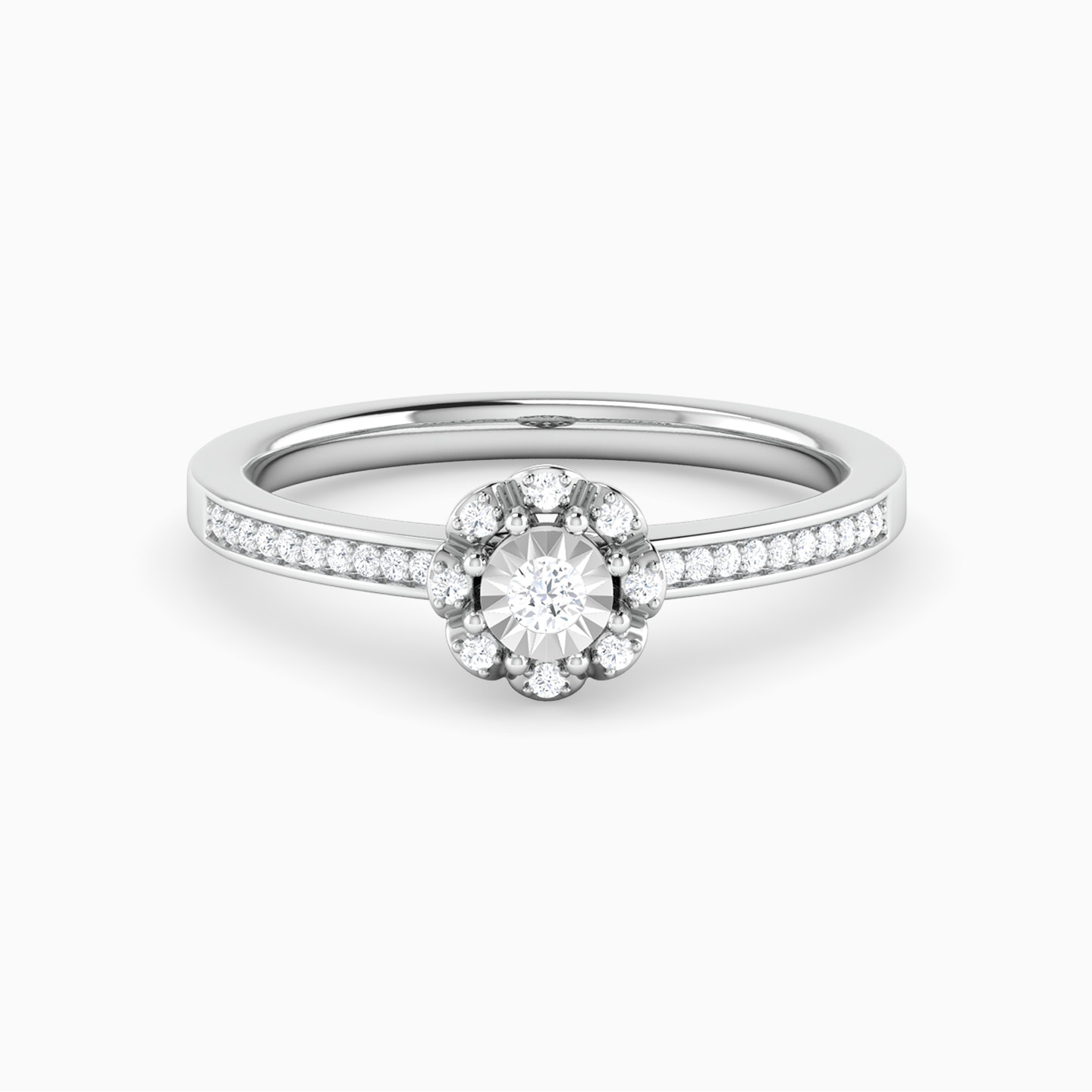 خاتم ذهب دائرة عيار 18 قيراط مزين بالألماس - 2 خاتم ذهب دائرة عيار 18 قيراط مزين بالألماس - 2