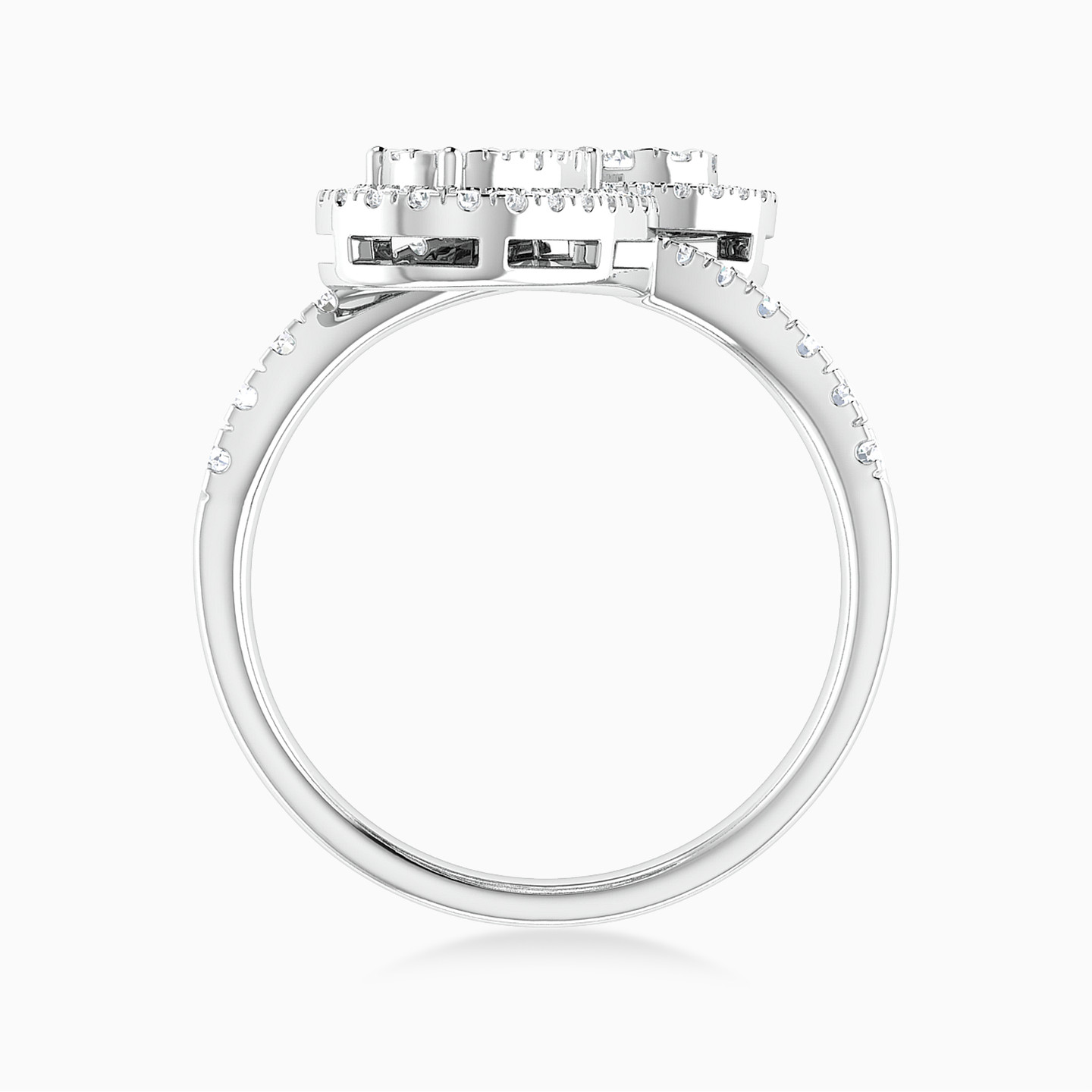 Multi-shaped Diamond Two-headed Ring in 18K Gold - 5 Multi-shaped Diamond Two-headed Ring in 18K Gold - 5