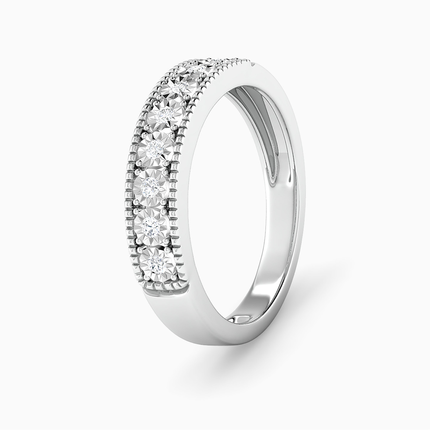 خاتم توينز ذهب شكل قطرة عيار 18 قيراط مزين بالألماس - 5 خاتم توينز ذهب شكل قطرة عيار 18 قيراط مزين بالألماس - 5