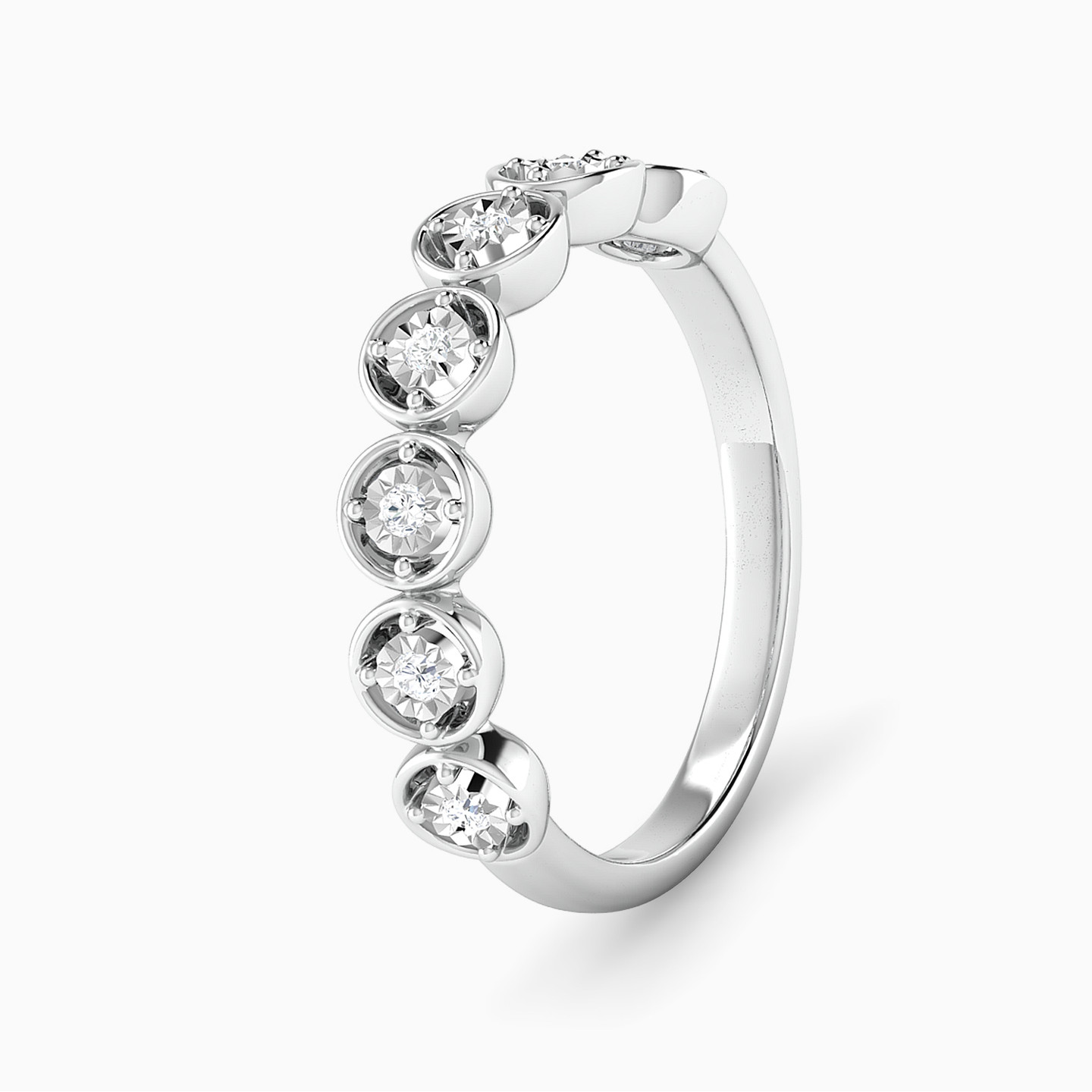 Circle Diamond Twin Rings in 18K Gold - 4 Circle Diamond Twin Rings in 18K Gold - 4