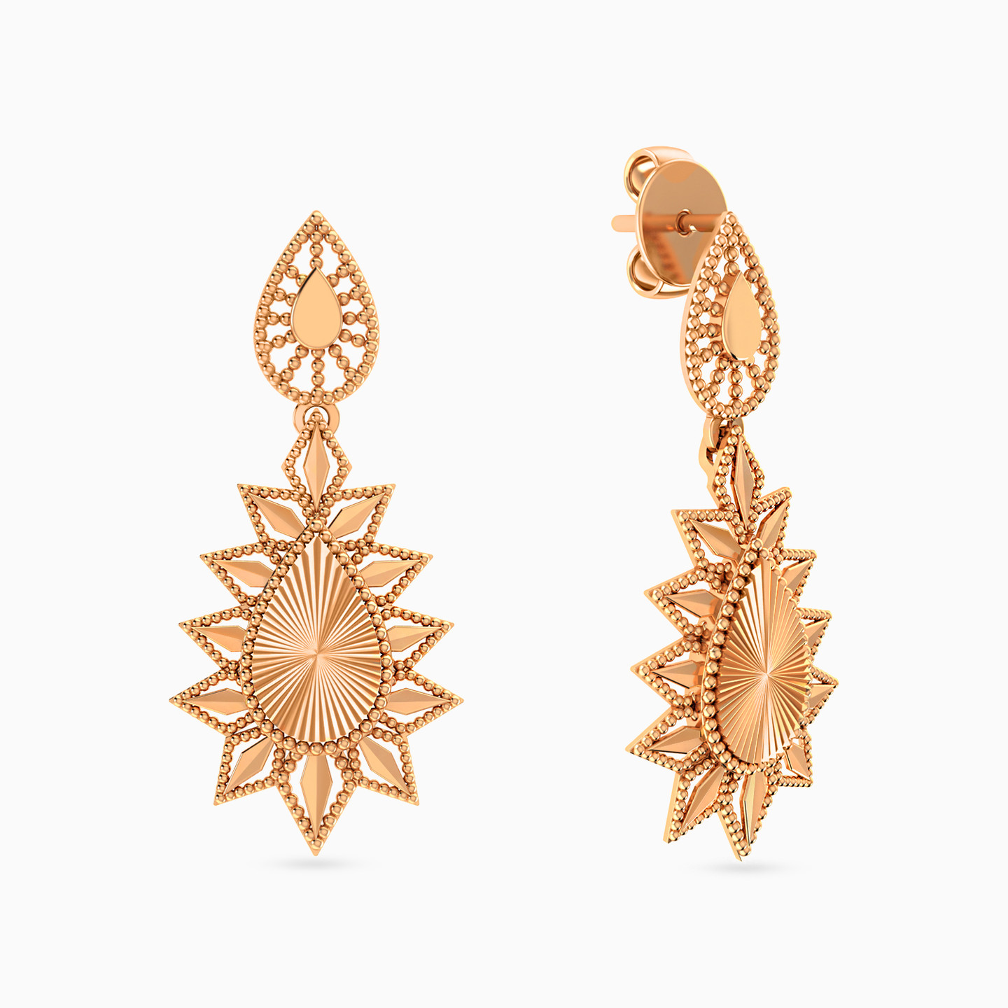 طقم كامل شكل قطرة عيار 21 قيراط (4 قطع) - 5 طقم كامل شكل قطرة عيار 21 قيراط (4 قطع) - 5