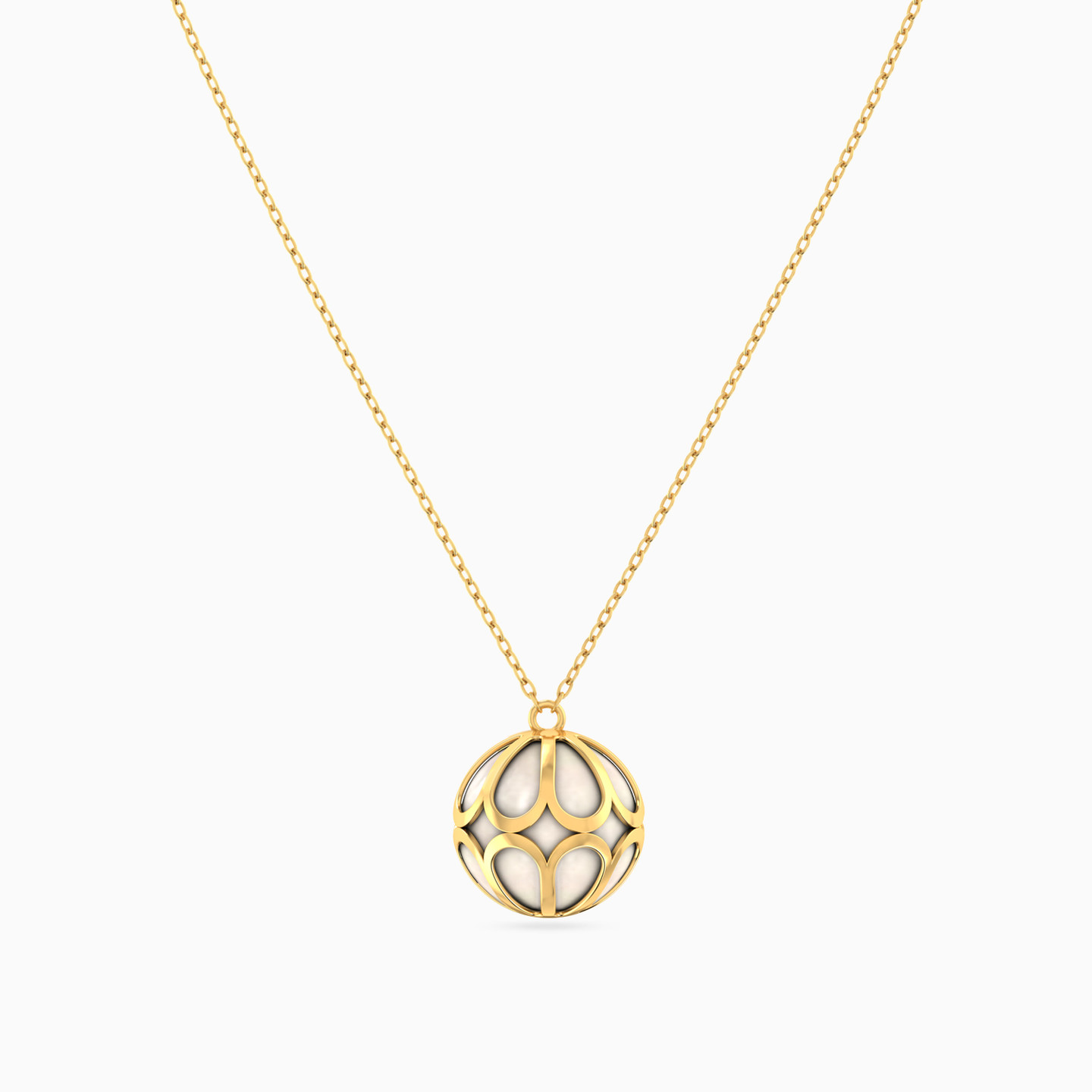 Sphere Colored Stones Necklace in 18K Gold - 3 Sphere Colored Stones Necklace in 18K Gold - 3