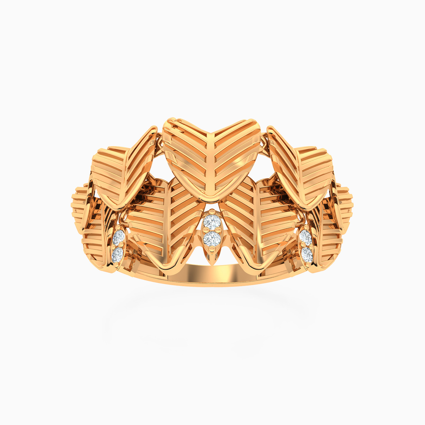 طقم ذهب ورقة شجر شجر عيار 21 قيراط مزين بأحجار الزركون (4 قطع) - 4 طقم ذهب ورقة شجر شجر عيار 21 قيراط مزين بأحجار الزركون (4 قطع) - 4