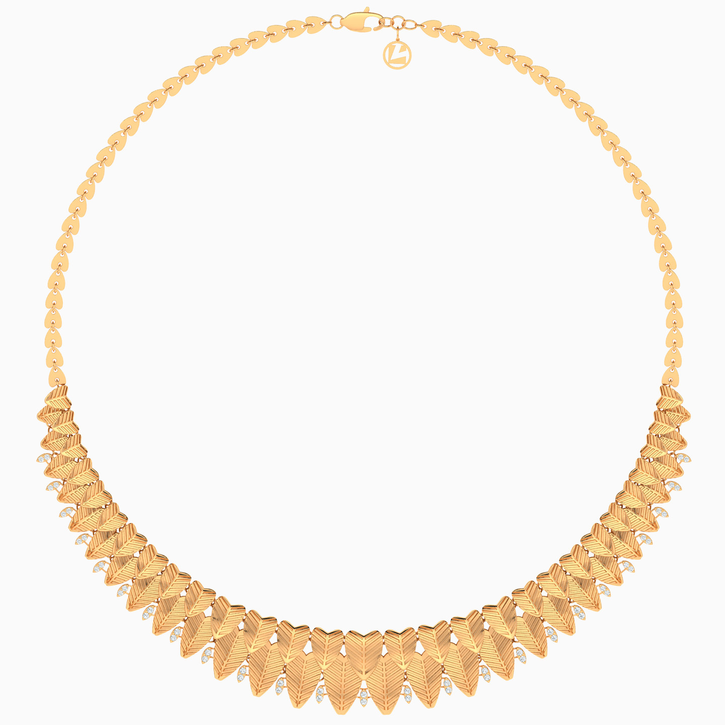 طقم ذهب ورقة شجر شجر عيار 21 قيراط مزين بأحجار الزركون (4 قطع) - 2 طقم ذهب ورقة شجر شجر عيار 21 قيراط مزين بأحجار الزركون (4 قطع) - 2