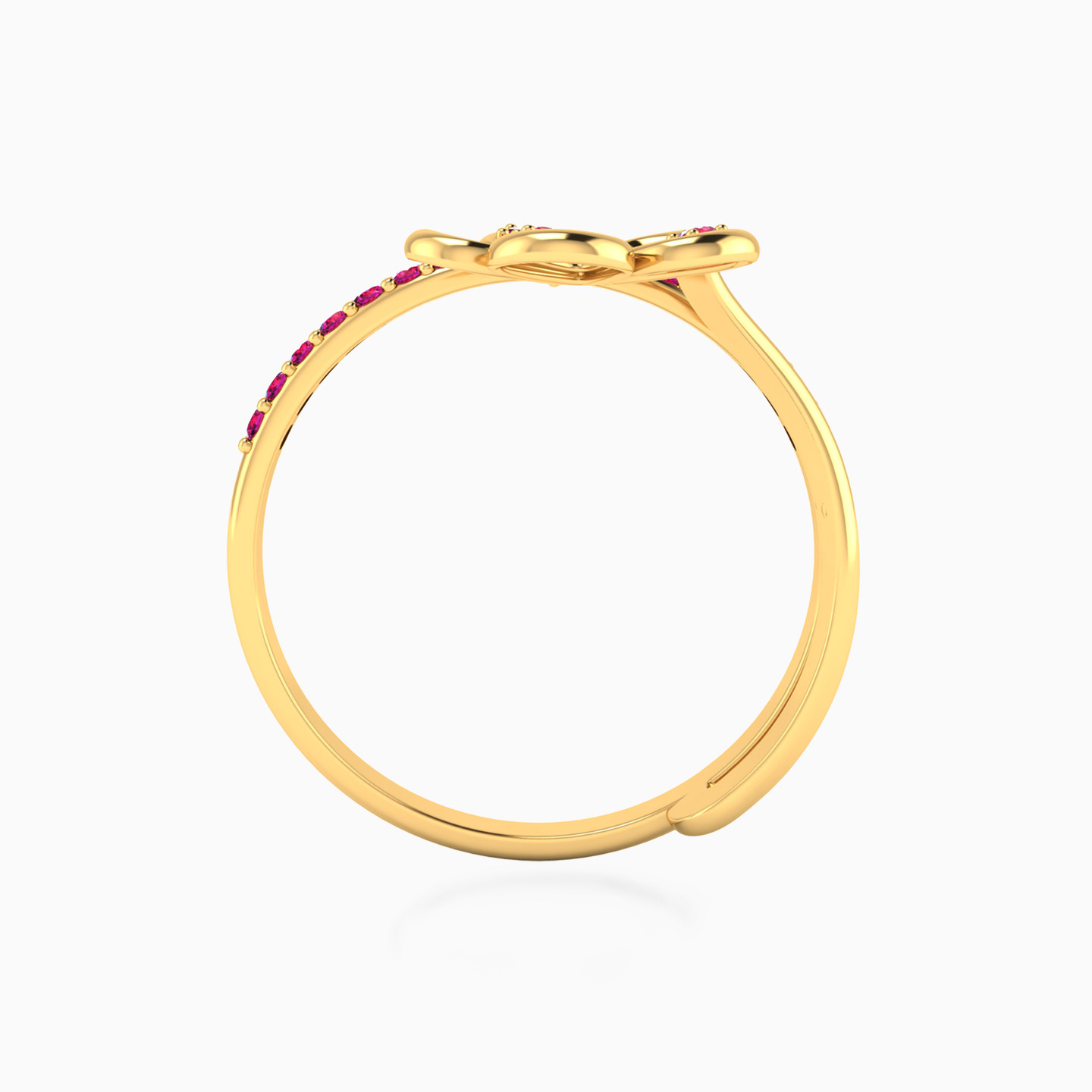 Flower Shaped Rose Stone Statement Ring in 18K Gold - 3 Flower Shaped Rose Stone Statement Ring in 18K Gold - 3