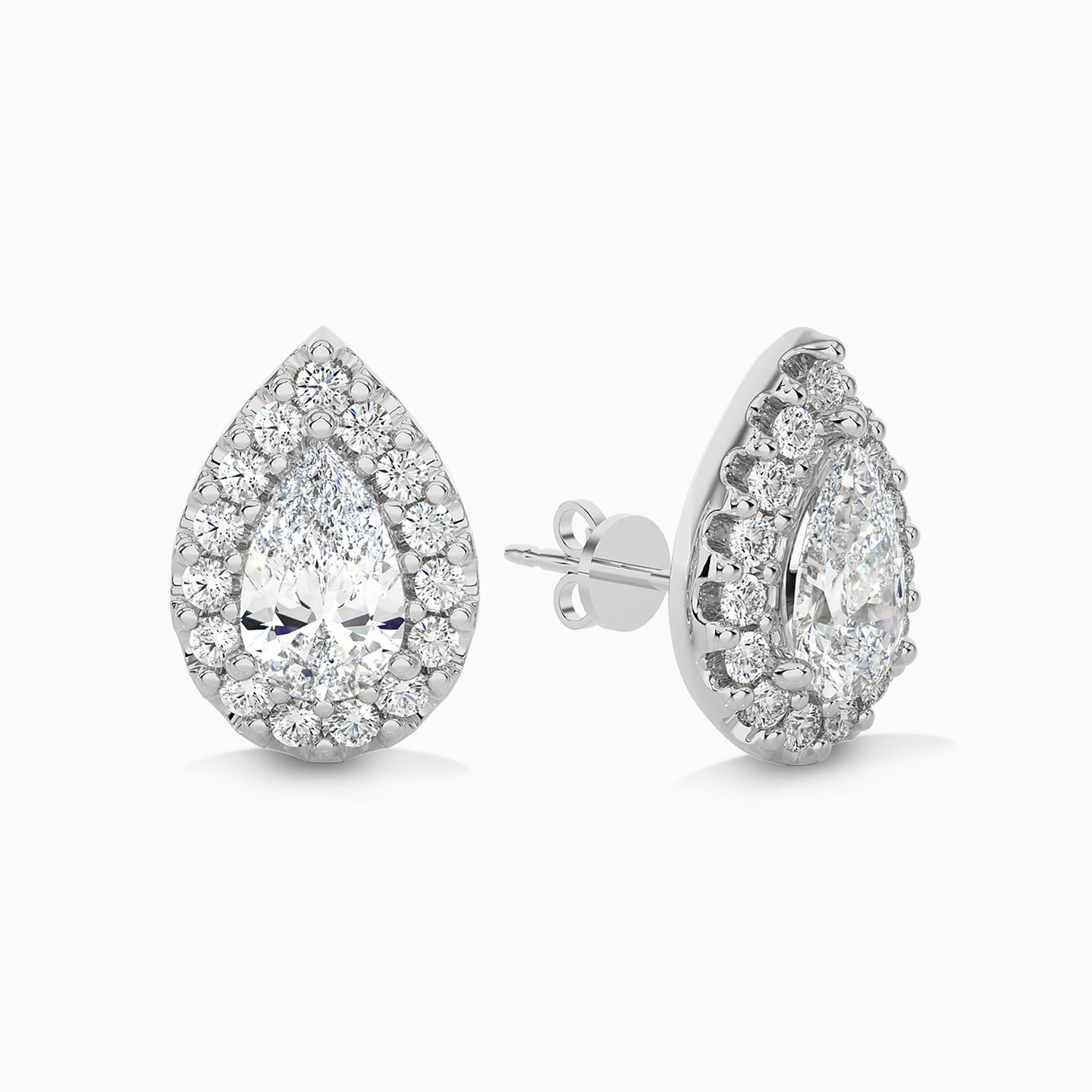 Pear Lab Grown Diamond Stud Earrings in 18K Gold - 2