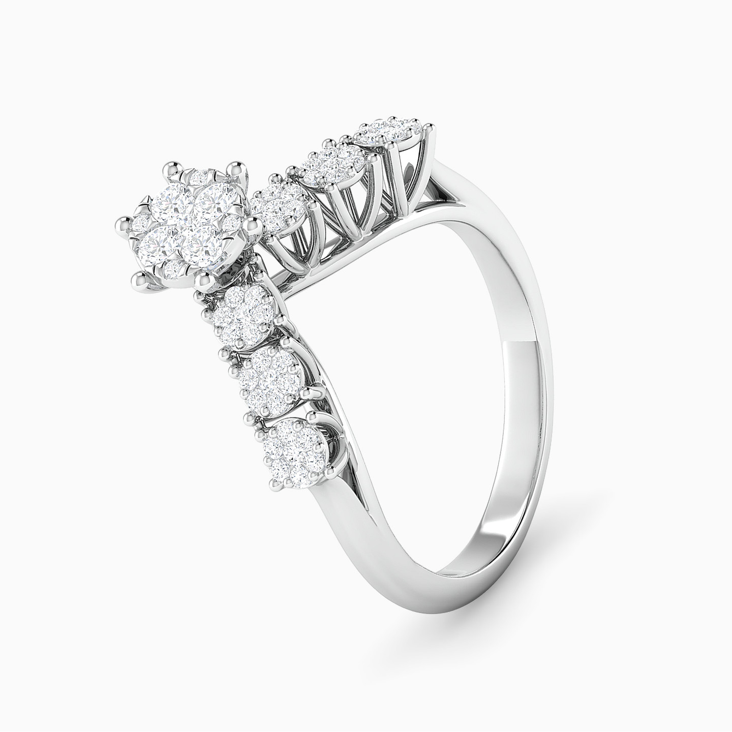 خاتم توينز تيارا ذهب عيار 18 قيراط مزين بالألماس - 3 خاتم توينز تيارا ذهب عيار 18 قيراط مزين بالألماس - 3