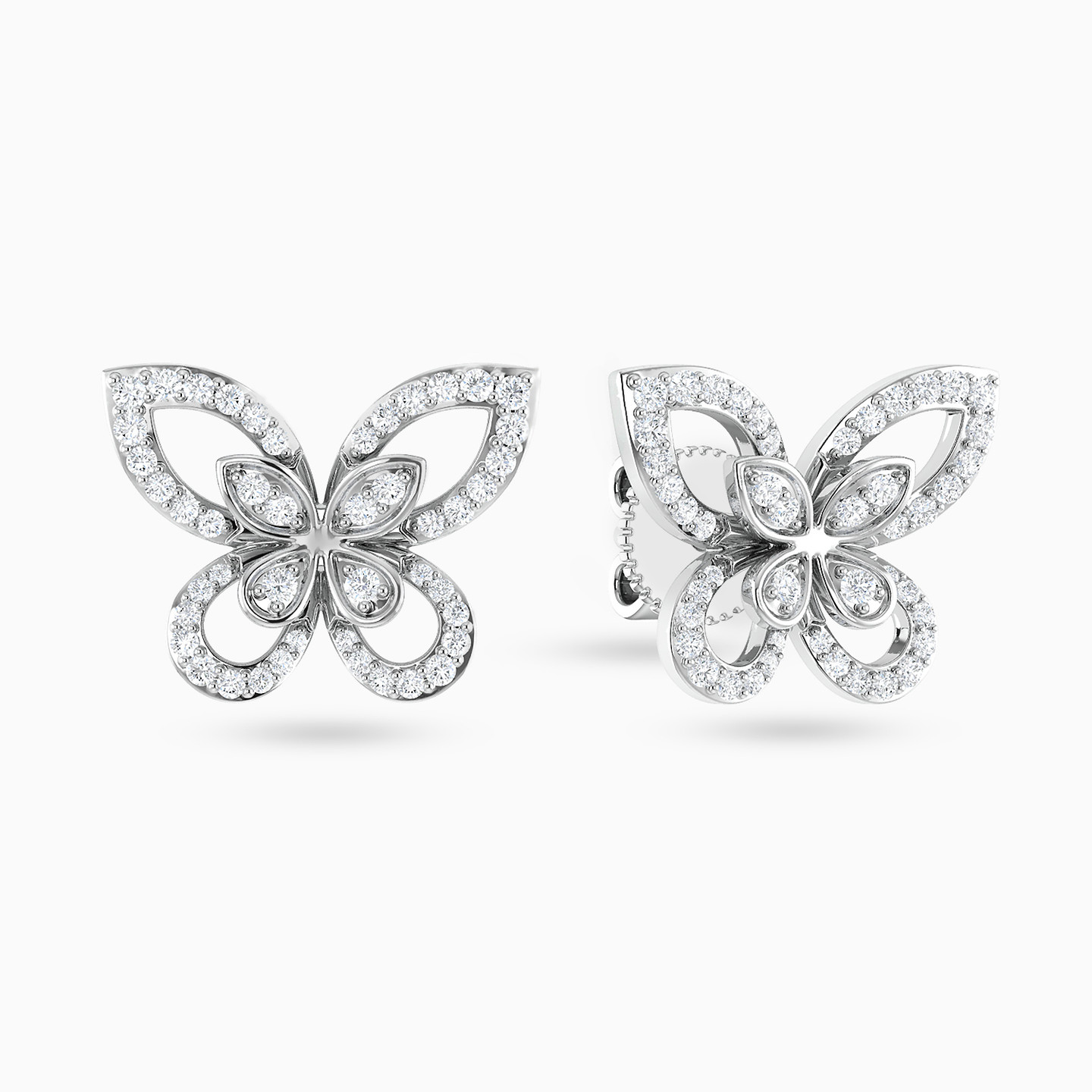 18K Gold Diamond Stud Earrings - 3