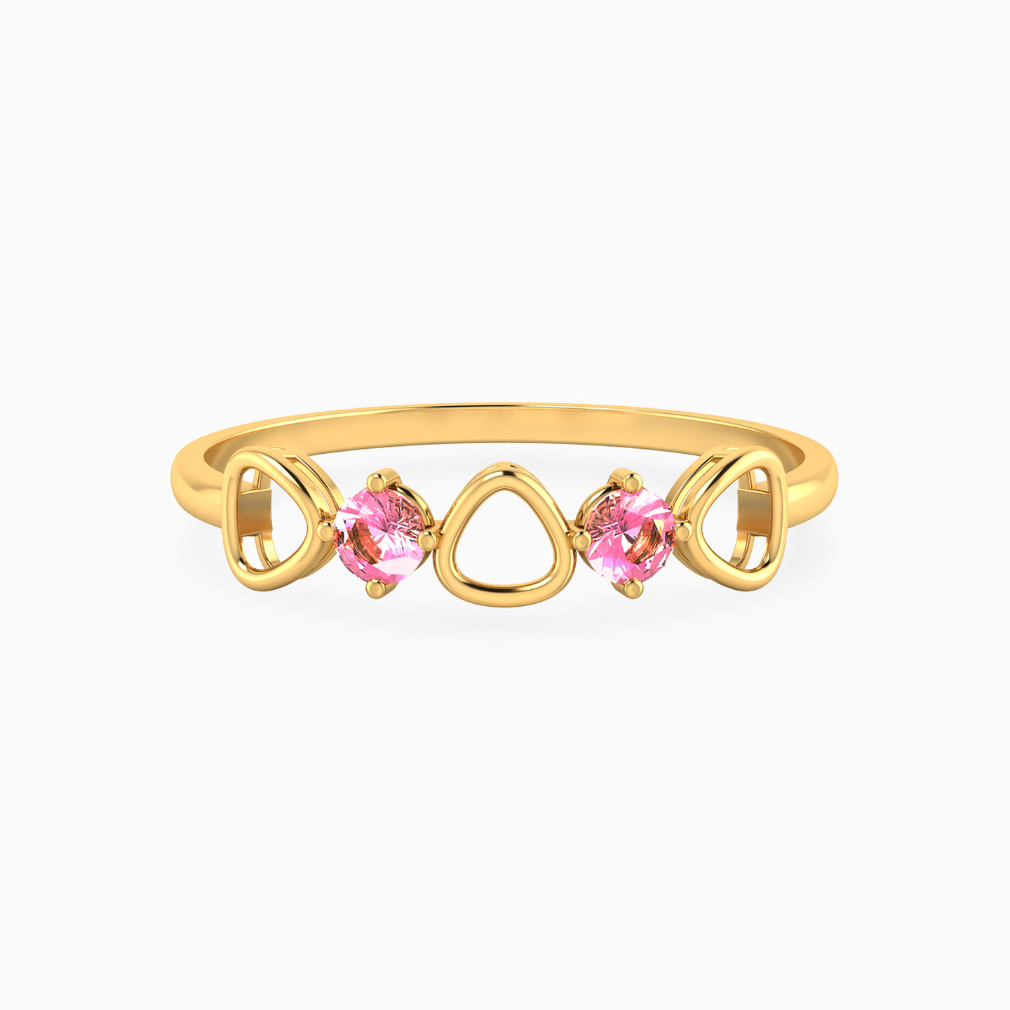 18K Gold Colored Stones Statement Ring