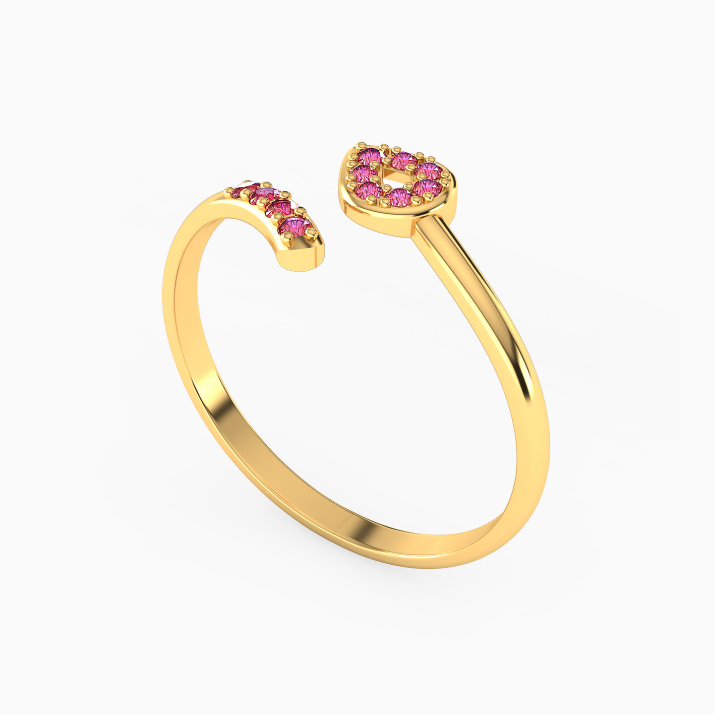 Pear Shaped Colored Stones Two-headed Ring in 18K Gold - 2