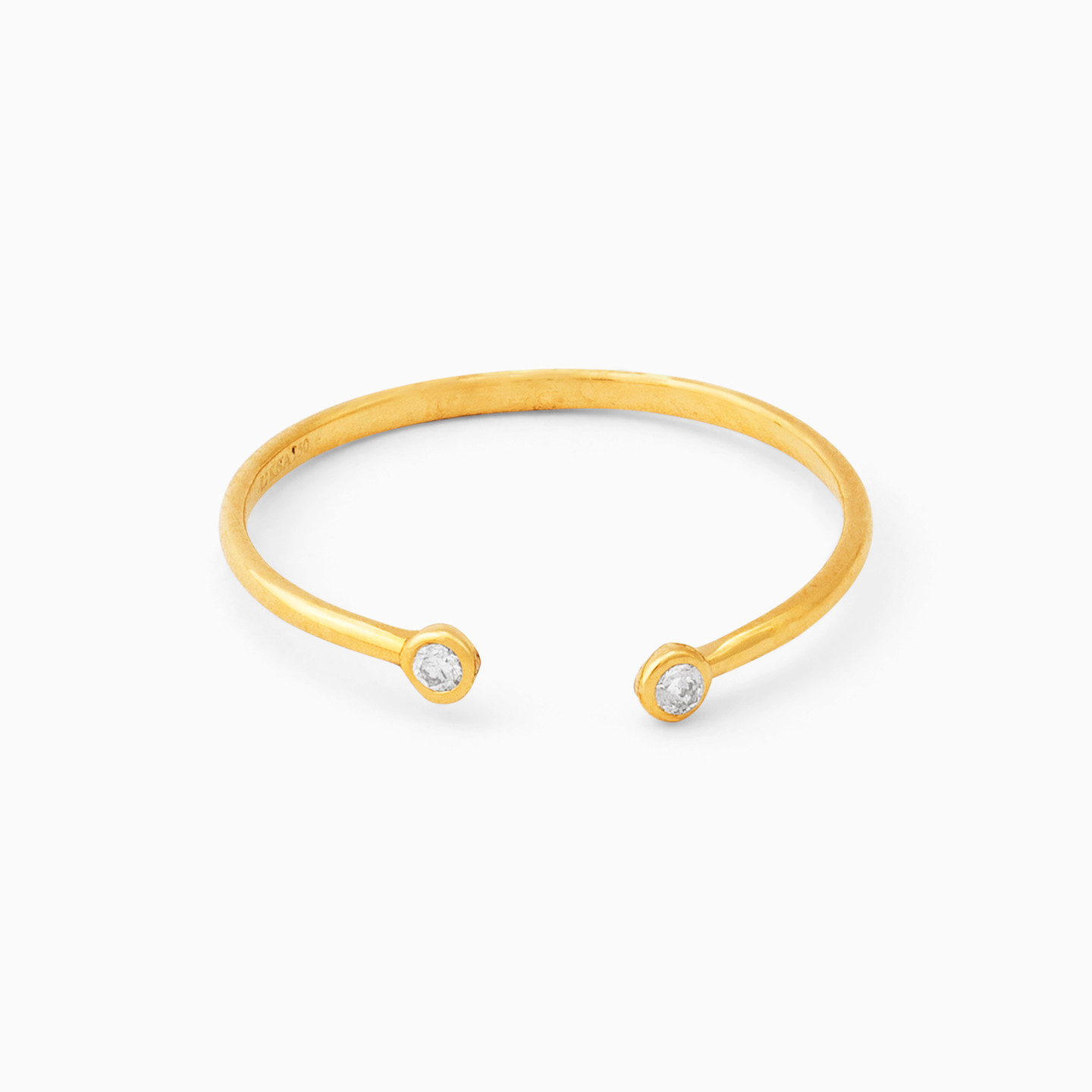 Circle Clear Stone Two headed Ring in 18K Gold Circle Clear Stone Two headed Ring in 18K Gold