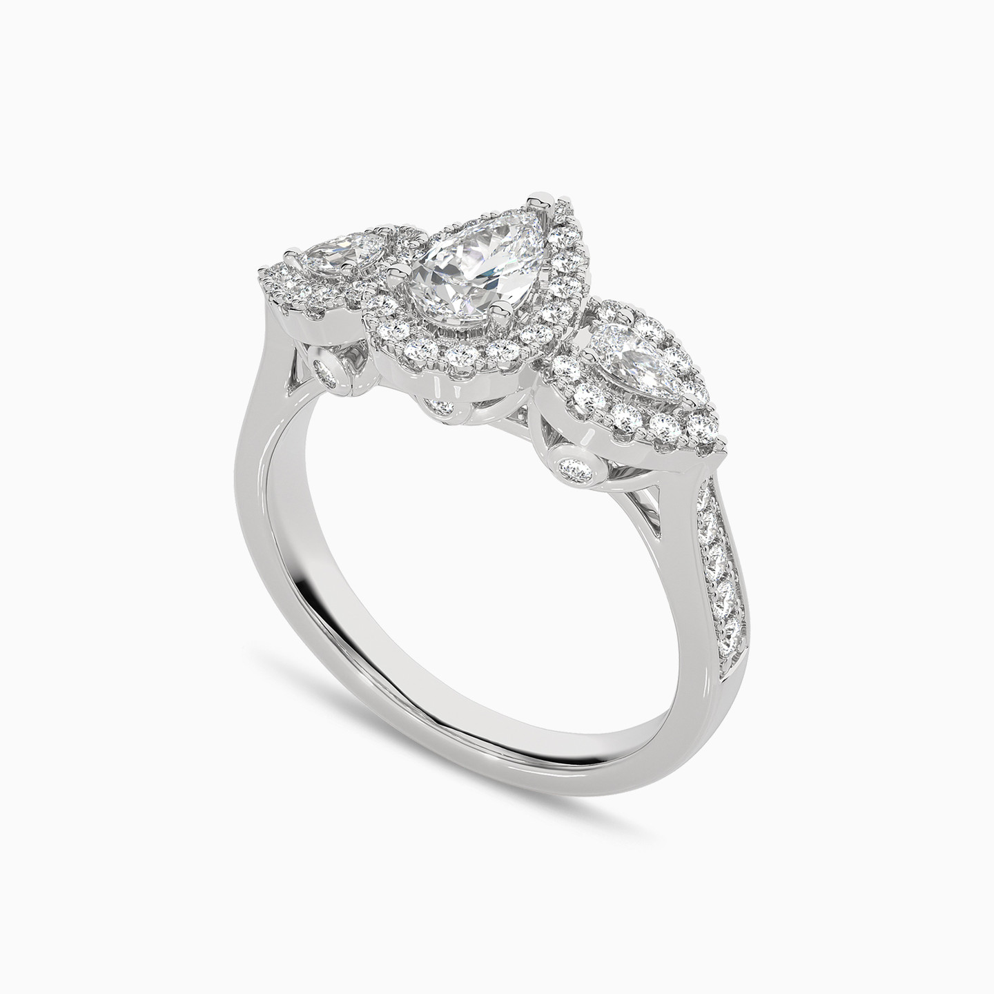 1.04 CT Pear Lab Grown Diamond Statement Ring in 18K Gold - 2 1.04 CT Pear Lab Grown Diamond Statement Ring in 18K Gold - 2