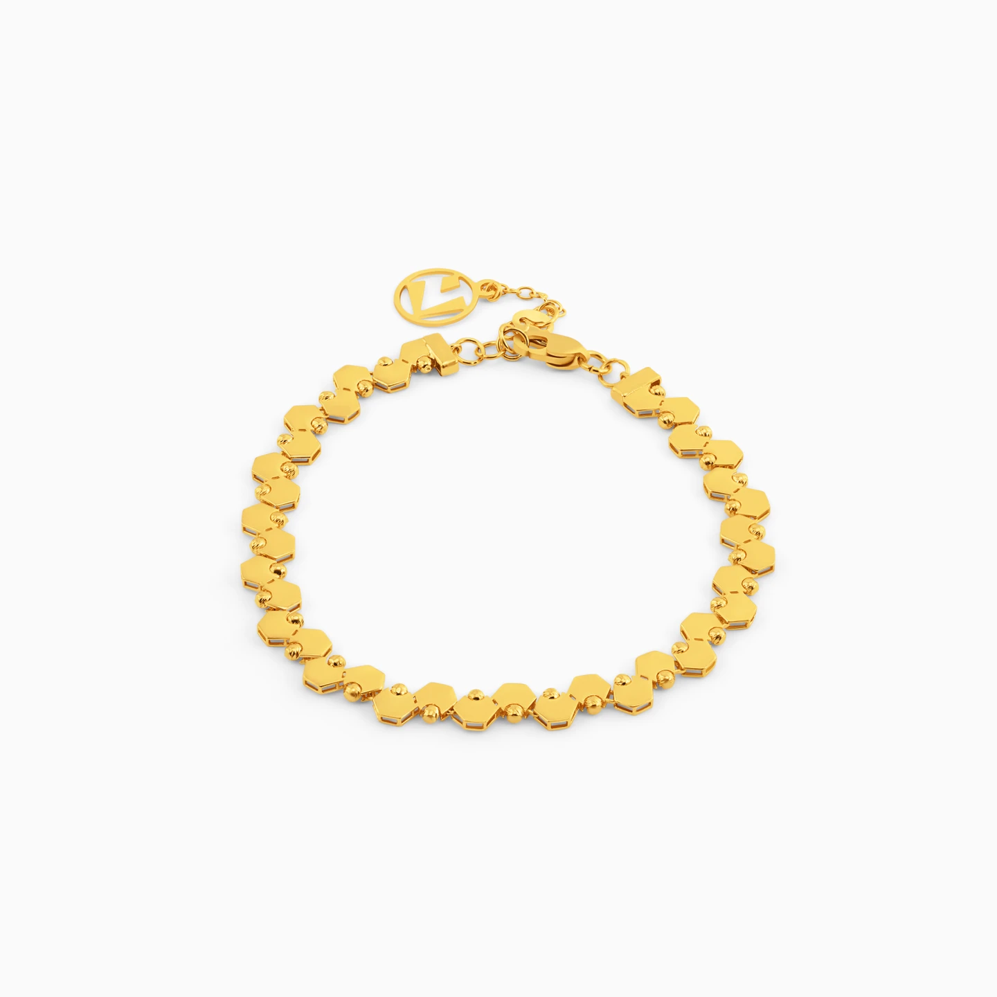 Hexagon Chain Bracelet in 21K Gold Hexagon Chain Bracelet in 21K Gold